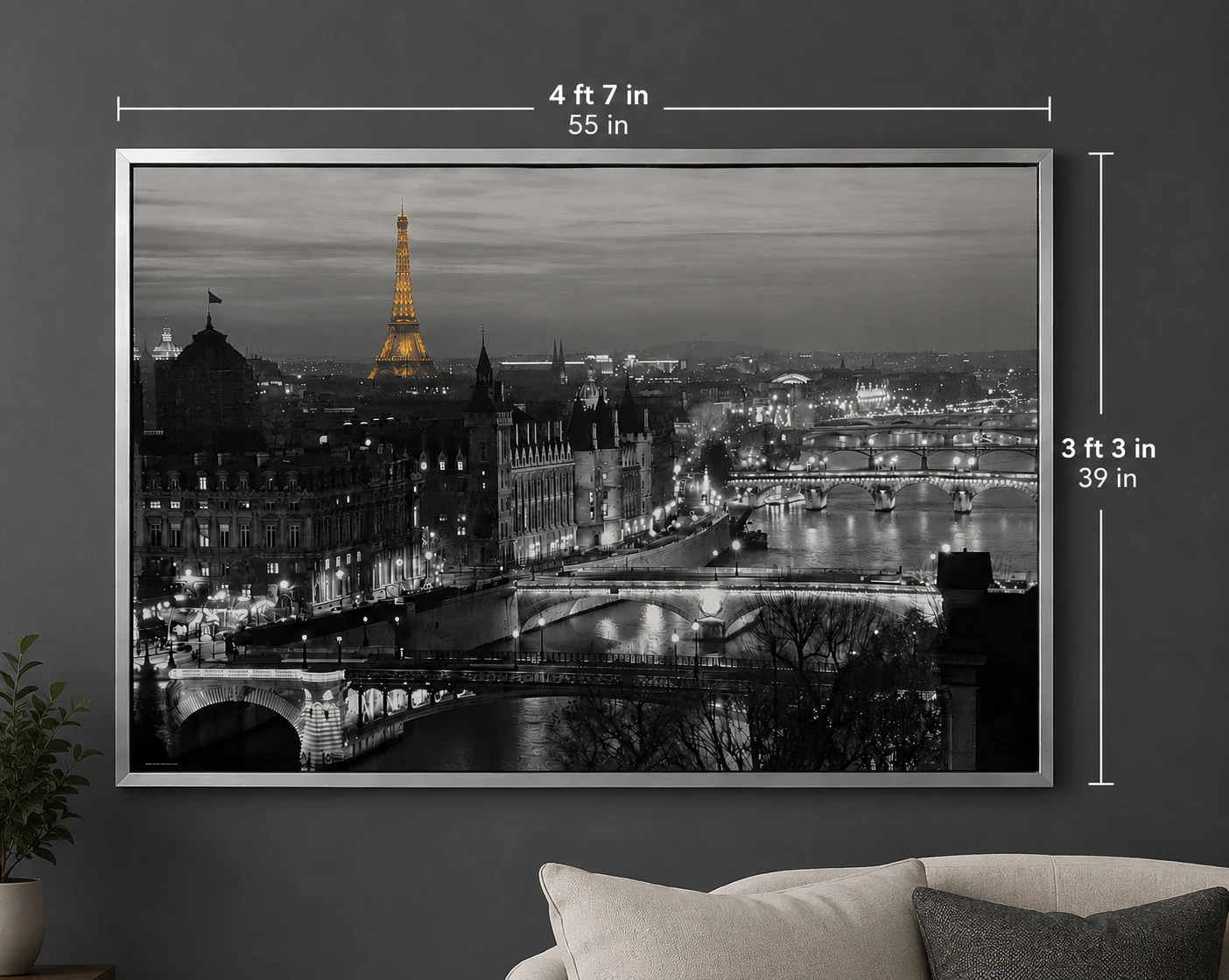 Framed Paris Cityscape Wall Art