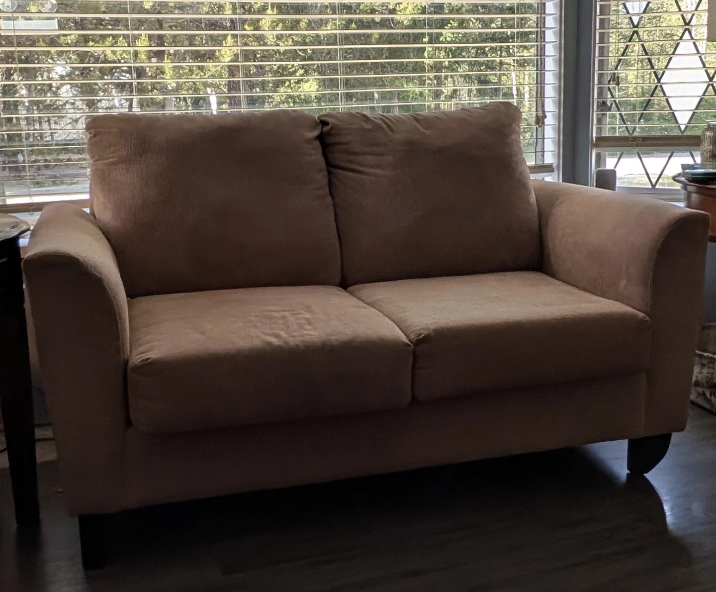 Pink loveseat sofa