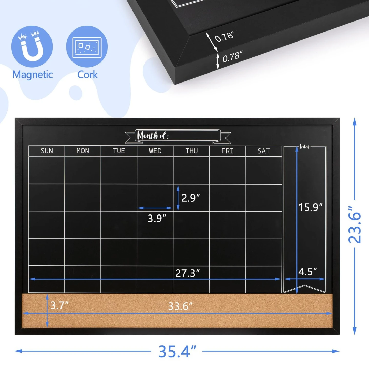 Board2By Magnetic Chalkboard Calendar - Brand New - photo 4