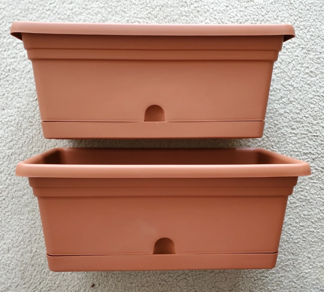 Two Brown Rectangular Planter Boxes - photo 2
