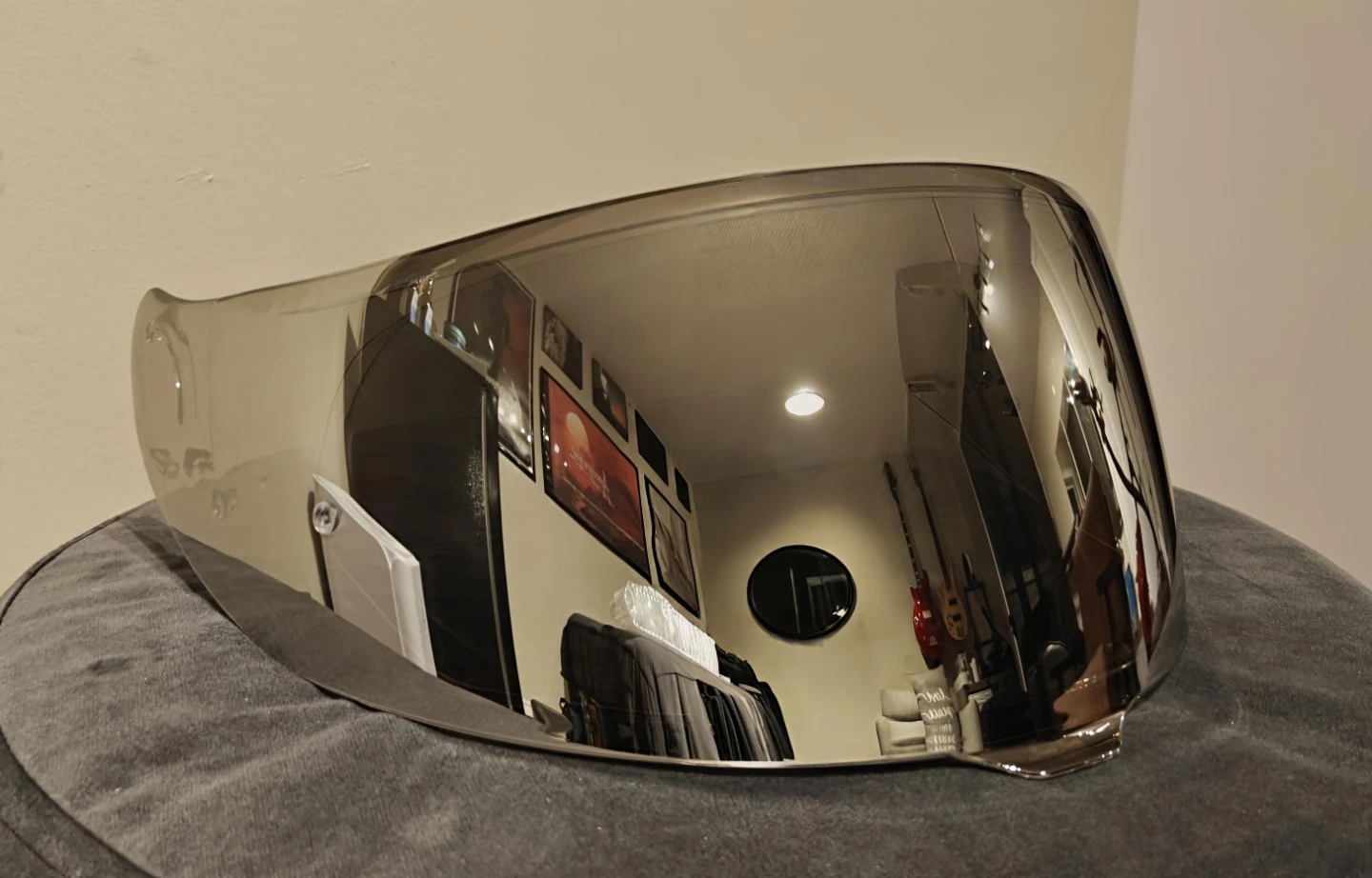 Aftermarket Revo Silver Motorcycle Visor for Shoei GT Air III