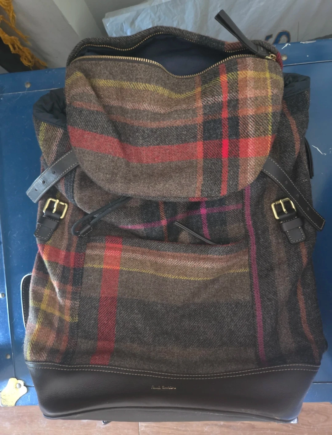 Paul Smith Plaid Wool Backpack