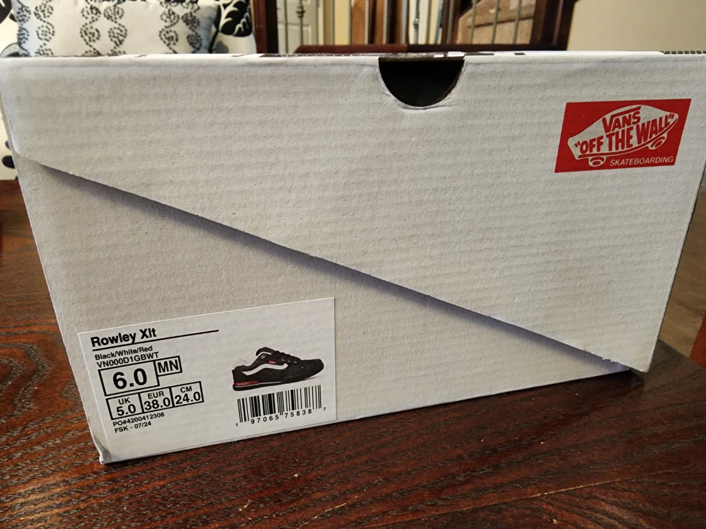 Vans Rowley Xlt Skateboarding Shoes Black/White/Red Size 6 - photo 2