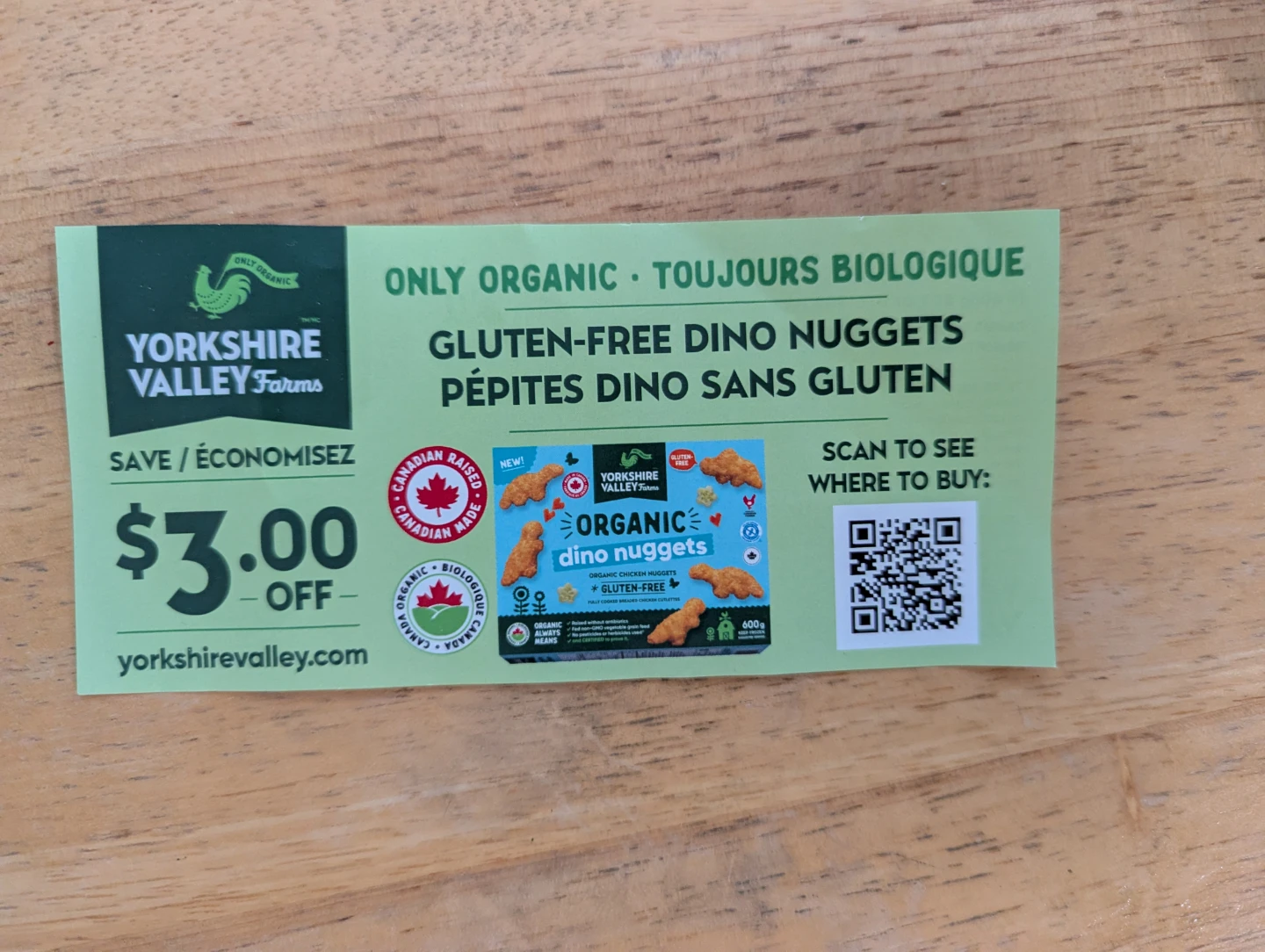 $3.00 Off Yorkshire Valley Farms Gluten-Free Dino Nuggets Coupon