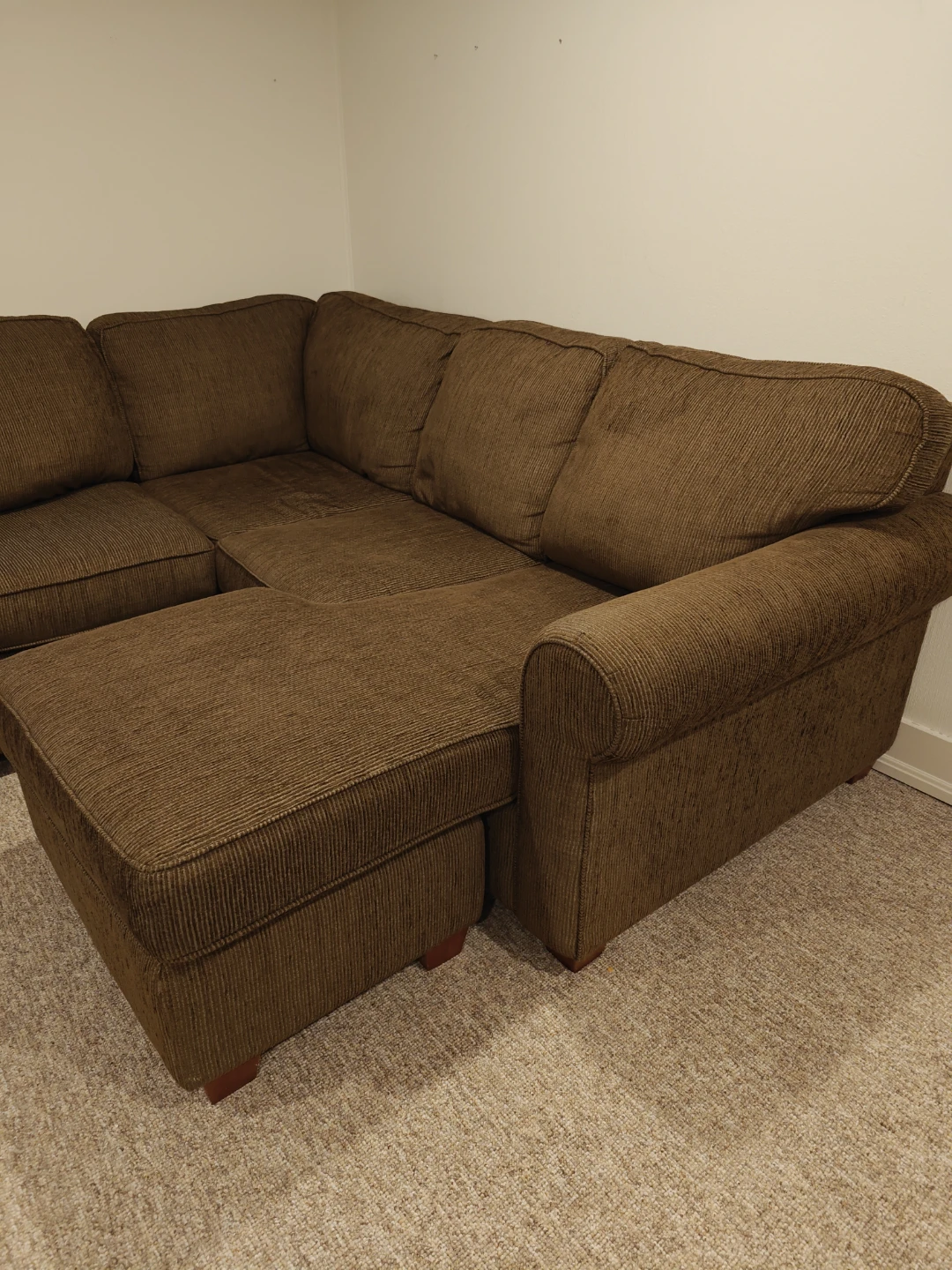 Brown Sectional Sofa with Chaise - photo 2
