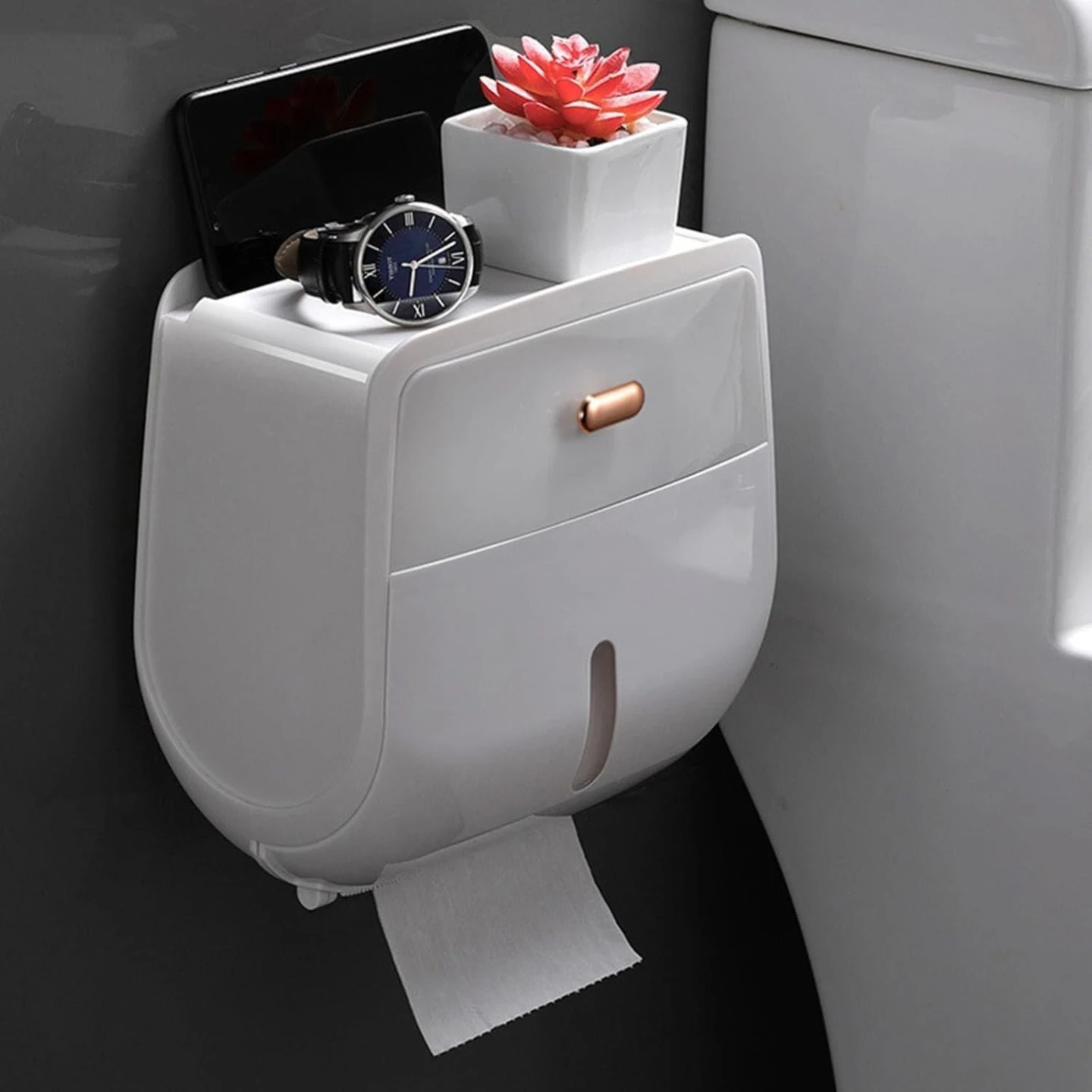 Wall-Mounted Toilet Paper Holder Tissue Box Dispenser - photo 4