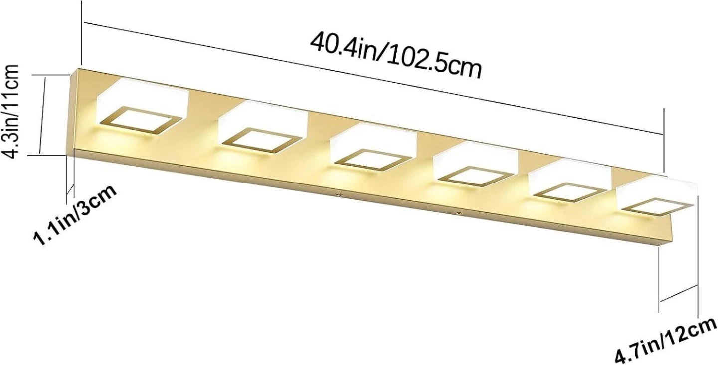 6-Light Vanity Light Fixture - Gold