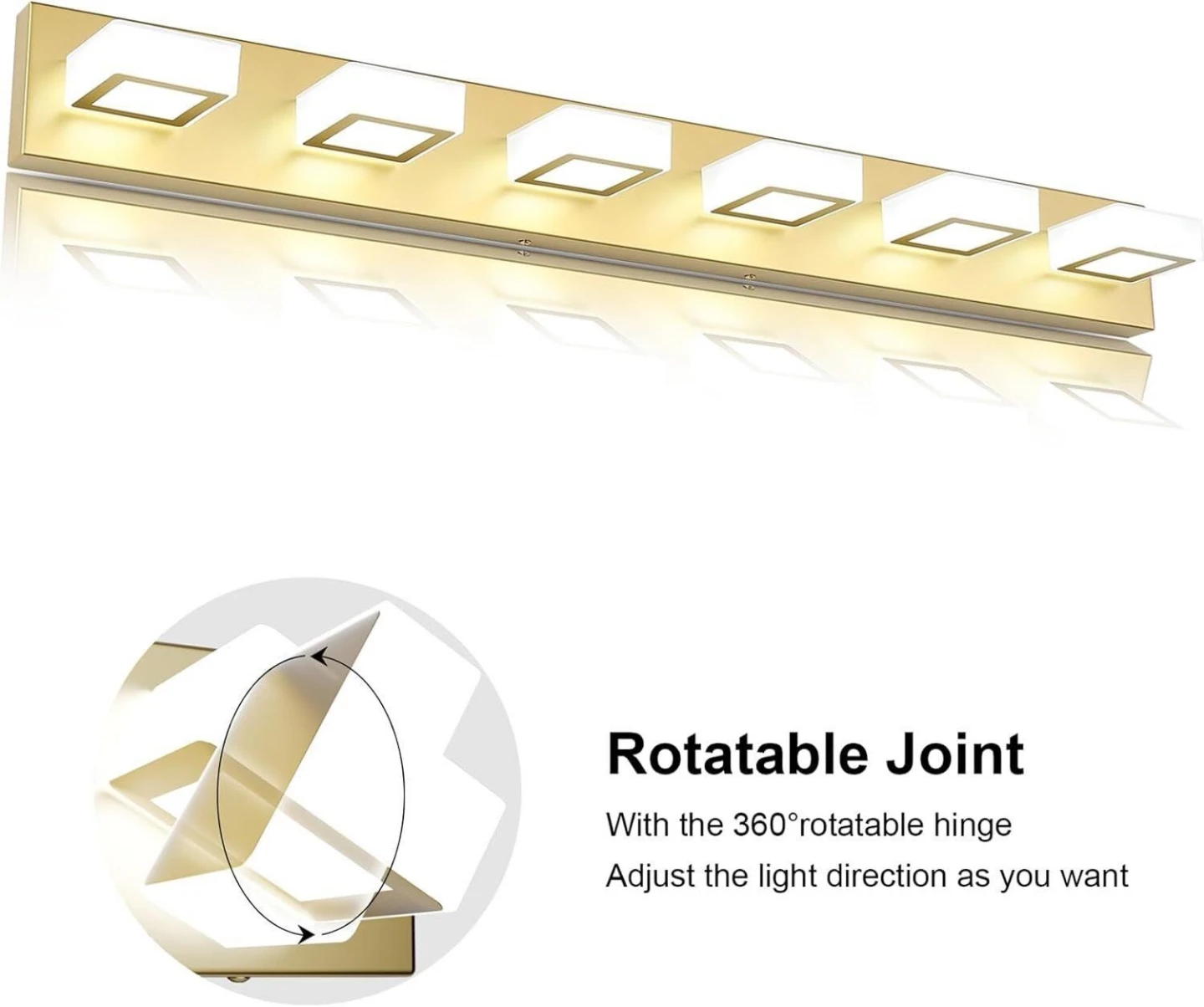 6-Light Vanity Light Fixture - Gold - photo 2