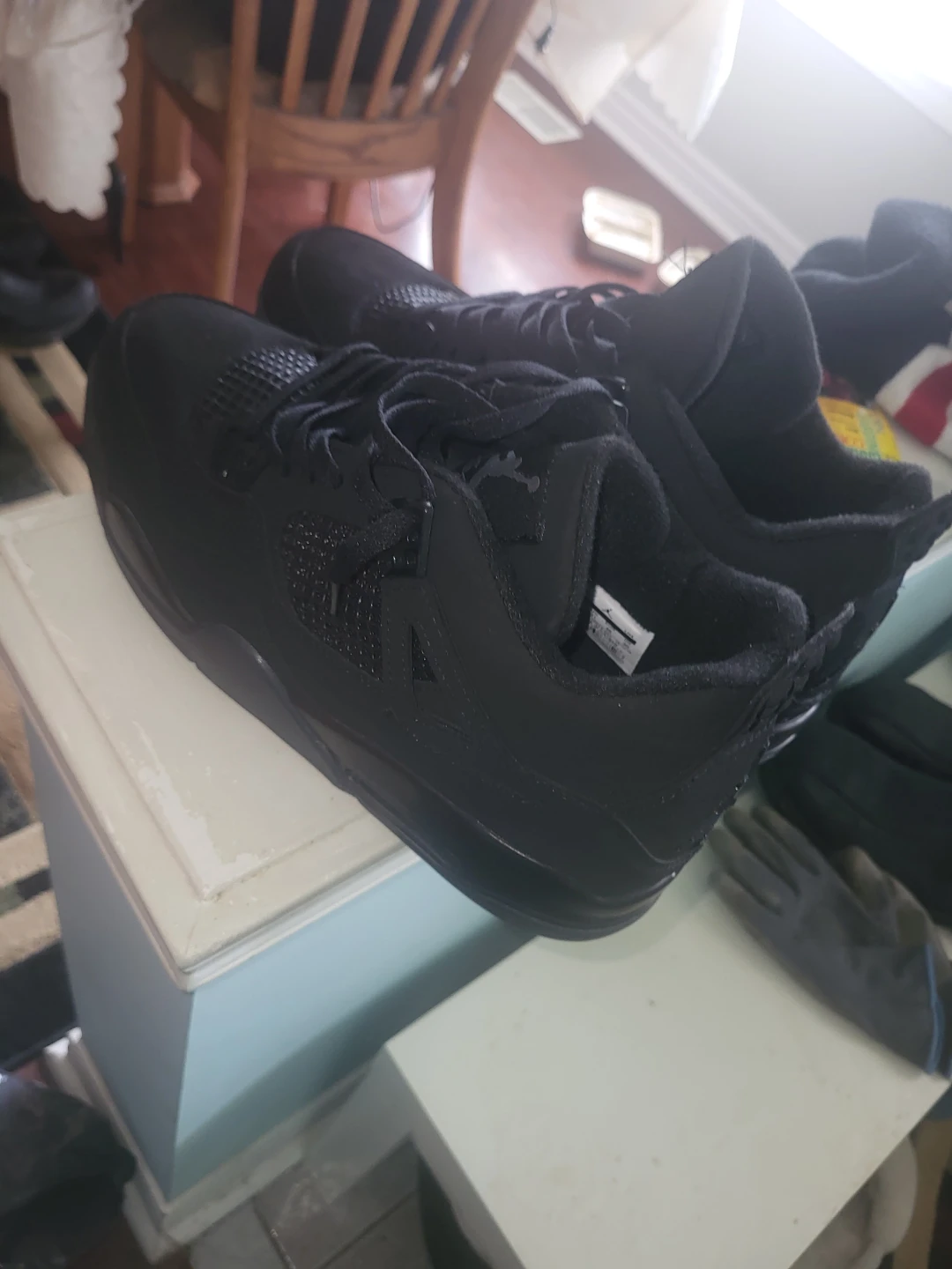 Black Air Jordan 4 cat