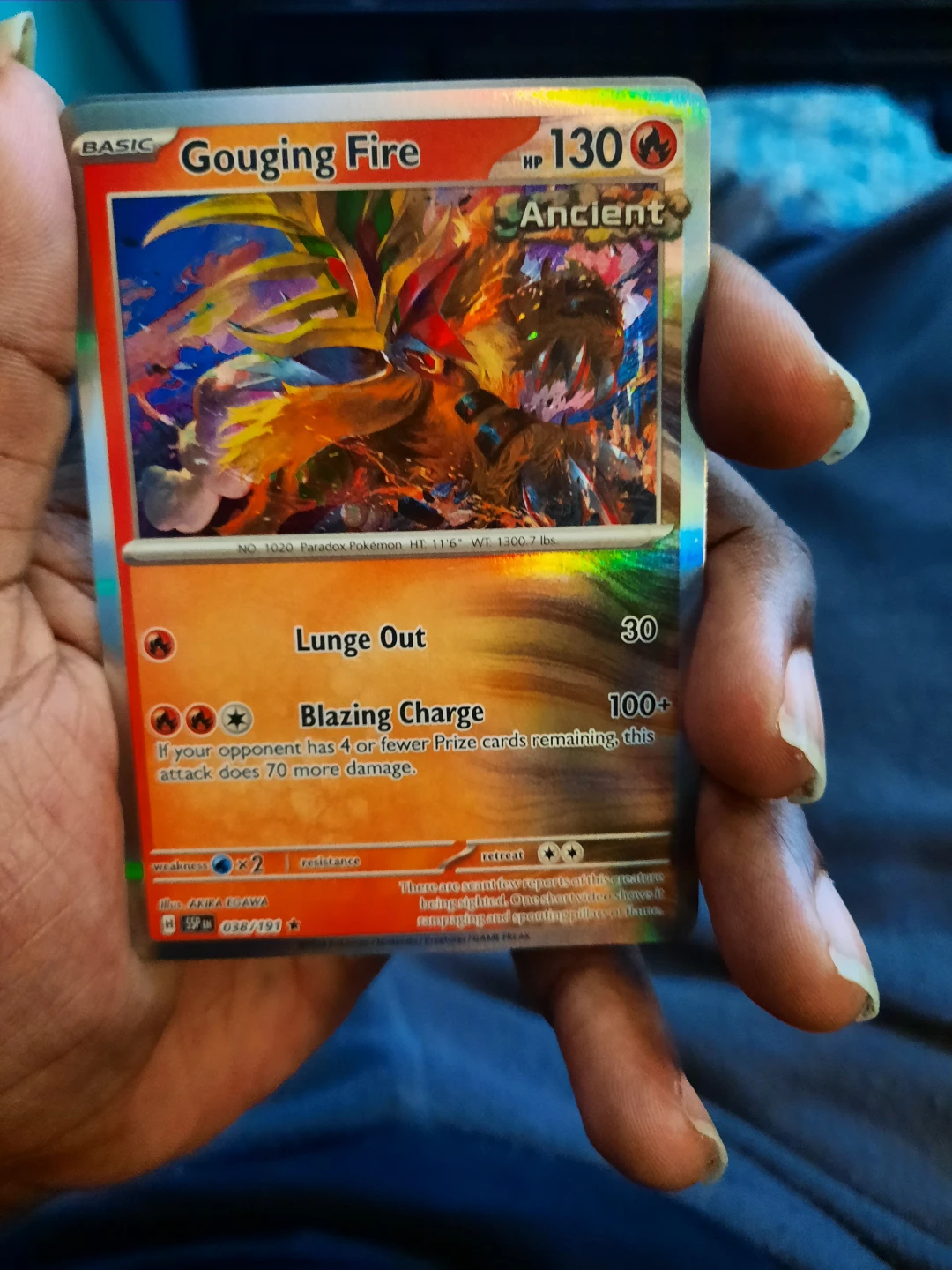 Pokemon Gouging Fire Ancient Trading Card