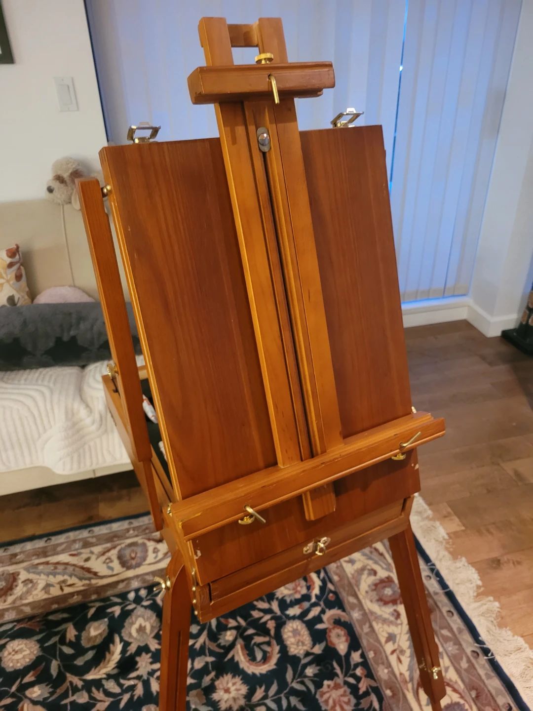 Wooden Art Easel with Paint Tubes and Palette - photo 4