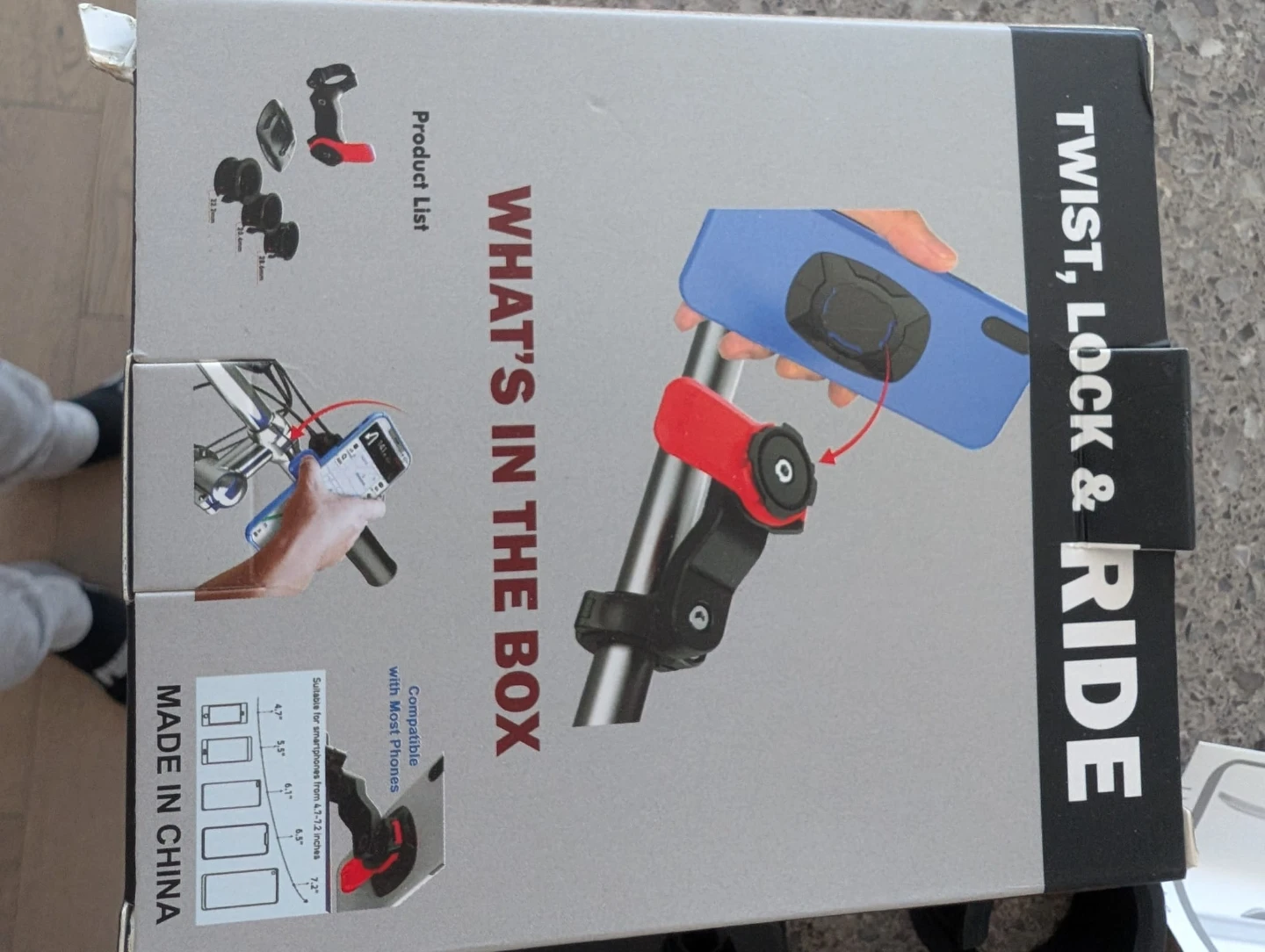 Quad Lock Super Strength Phone Holder Anti shake Motorbike