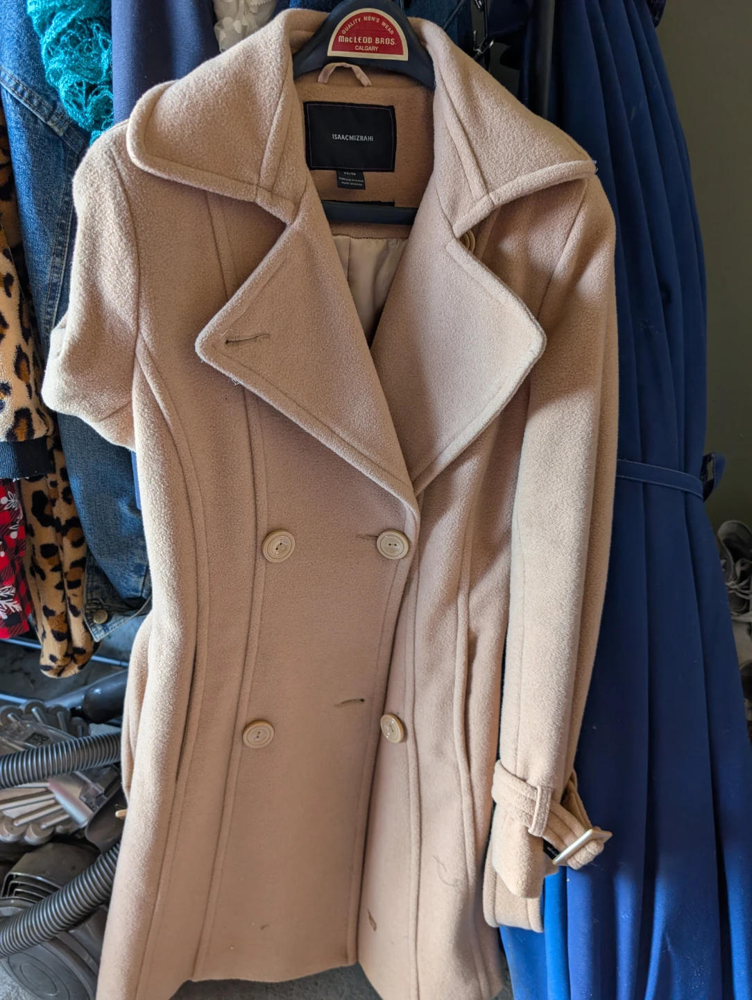 Isaac Mizrahi Camel Double-Breasted Coat