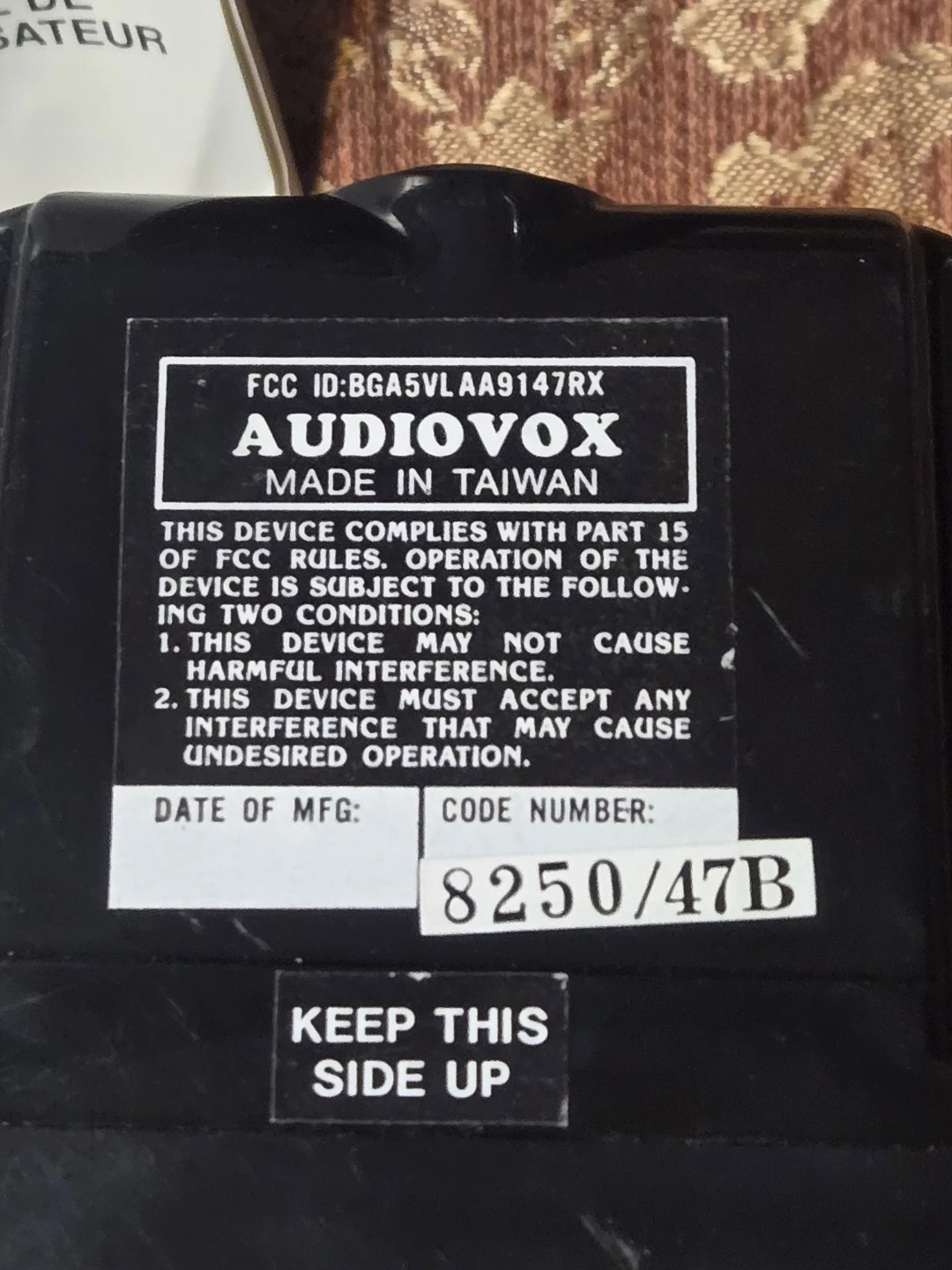 Audiovox AA-9147 Full-Function Remote Auto Security System - photo 3