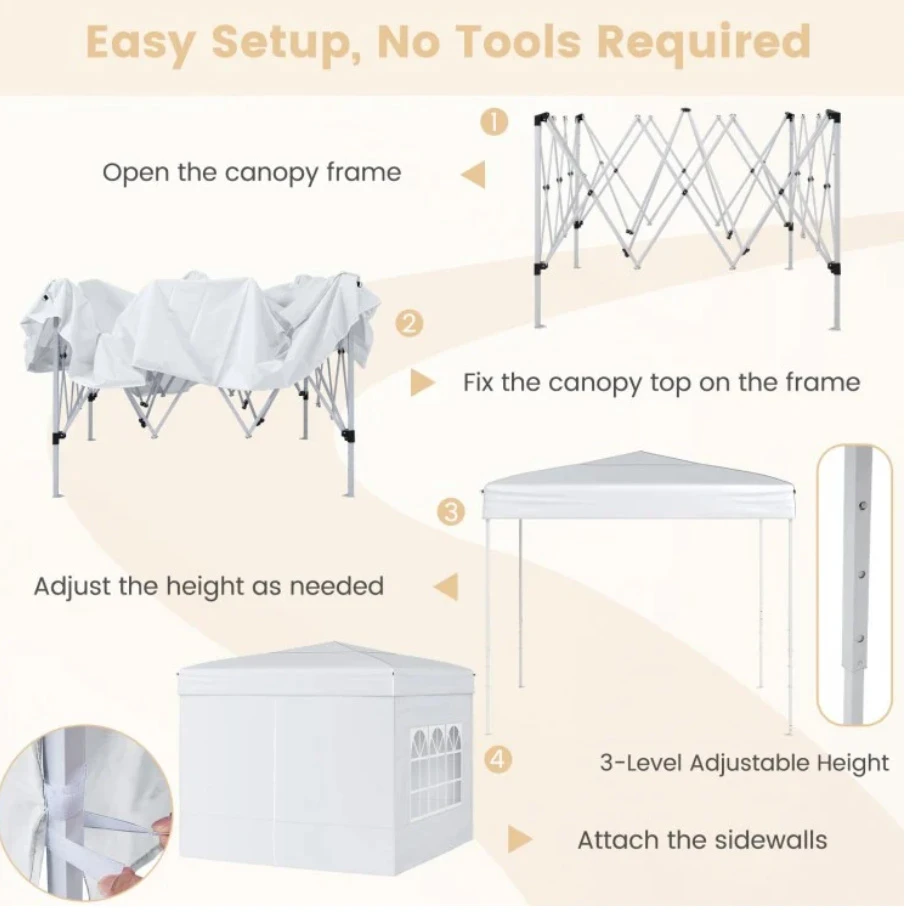 10x10 Pop-Up Canopy Tent – One Push Setup | Heavy Duty - photo 4
