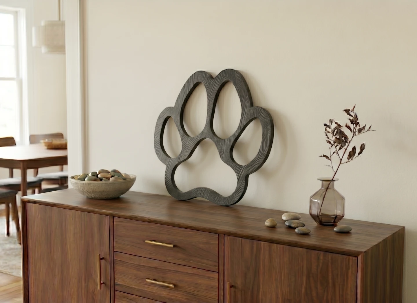 Wooden Paw Print Wall Decor