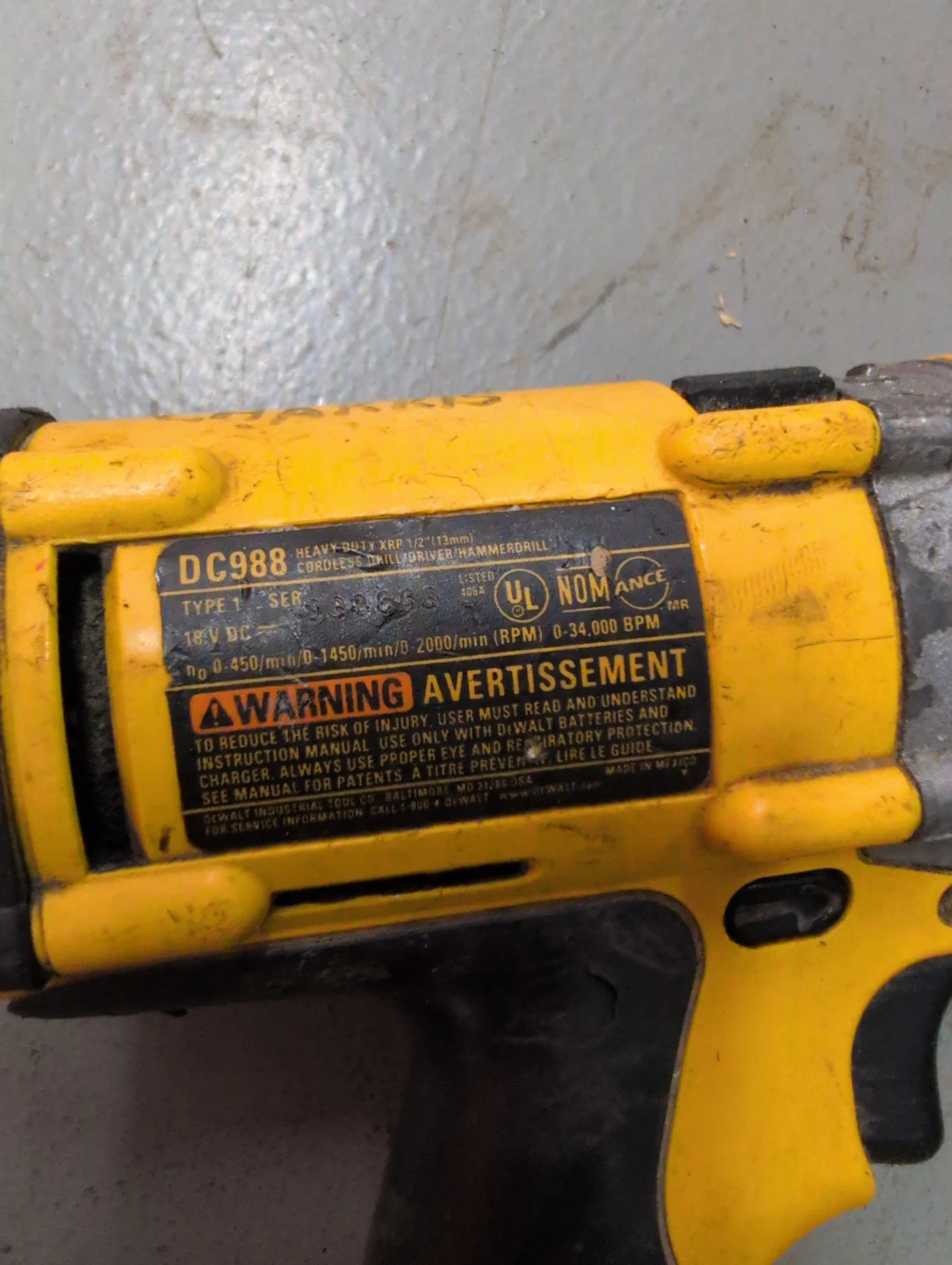 DeWalt DC988 Cordless XRP Hammerdrill 1/2" (13mm) - photo 3