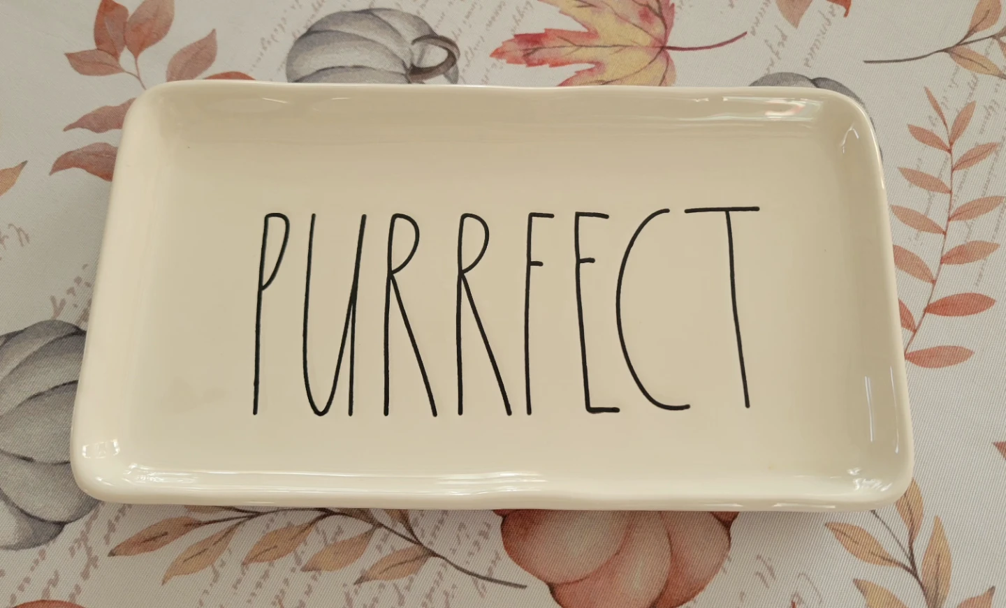 Rae Dunn "PURRFECT" Rectangular Tray