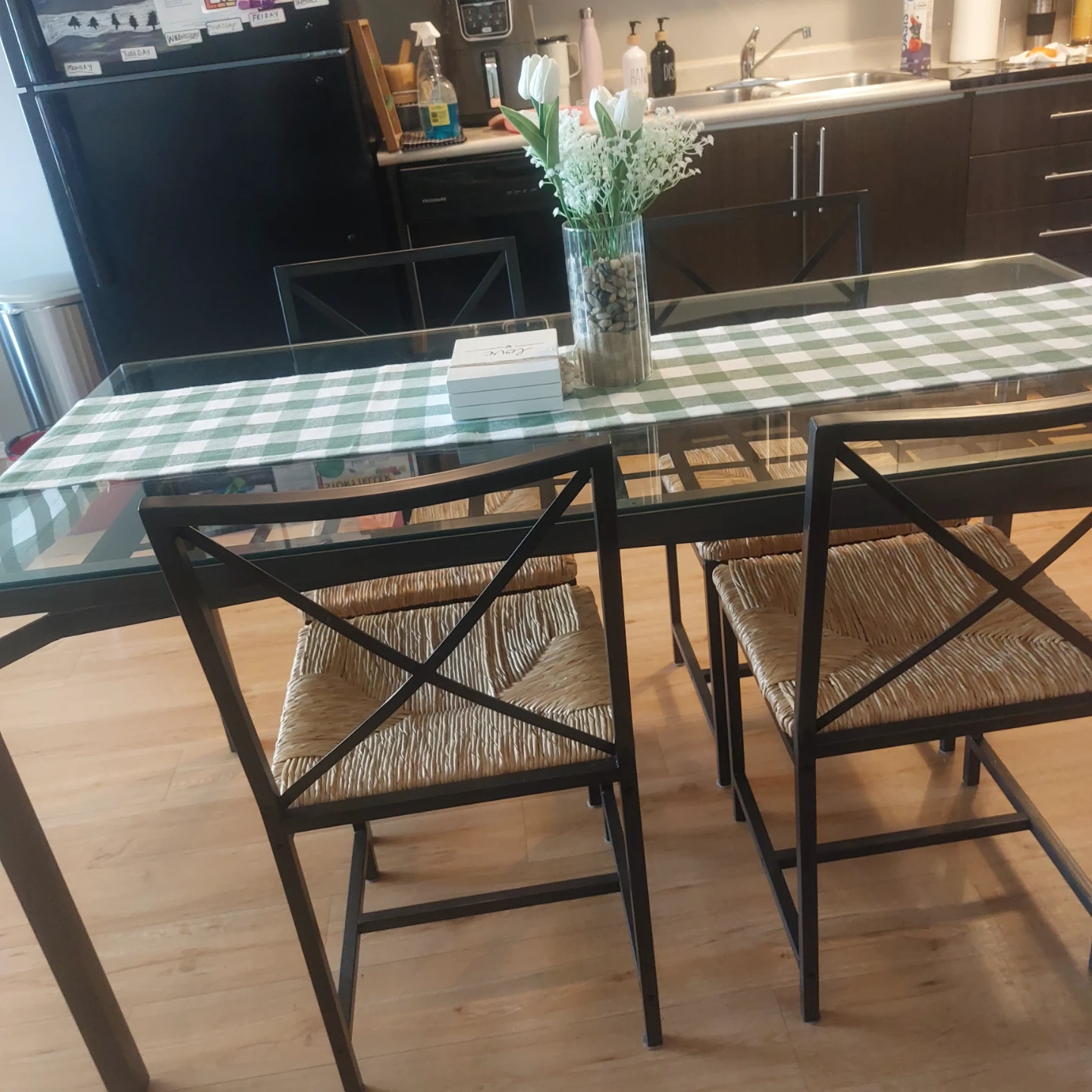 Glass Top Dining Table with 4 Chairs - photo 4