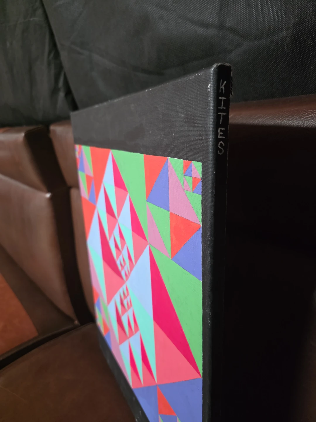 "Kites", an Abstract Geometric Canvas Painting - photo 3