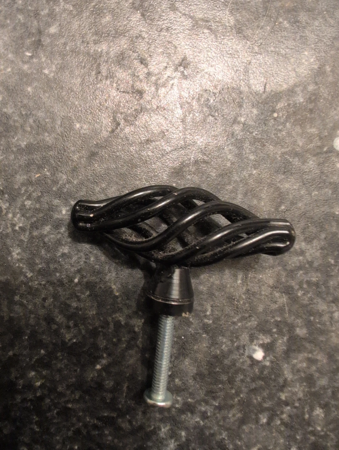 Black Twisted Birdcage Drawer Pull Handle