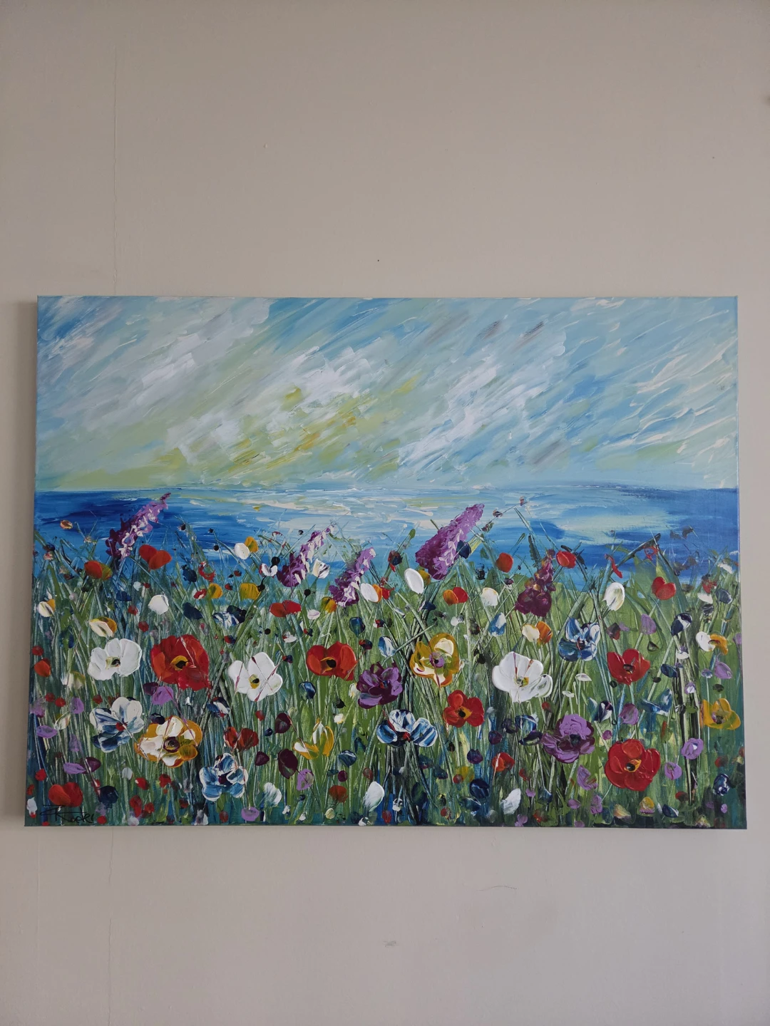 Floral Seascape Painting