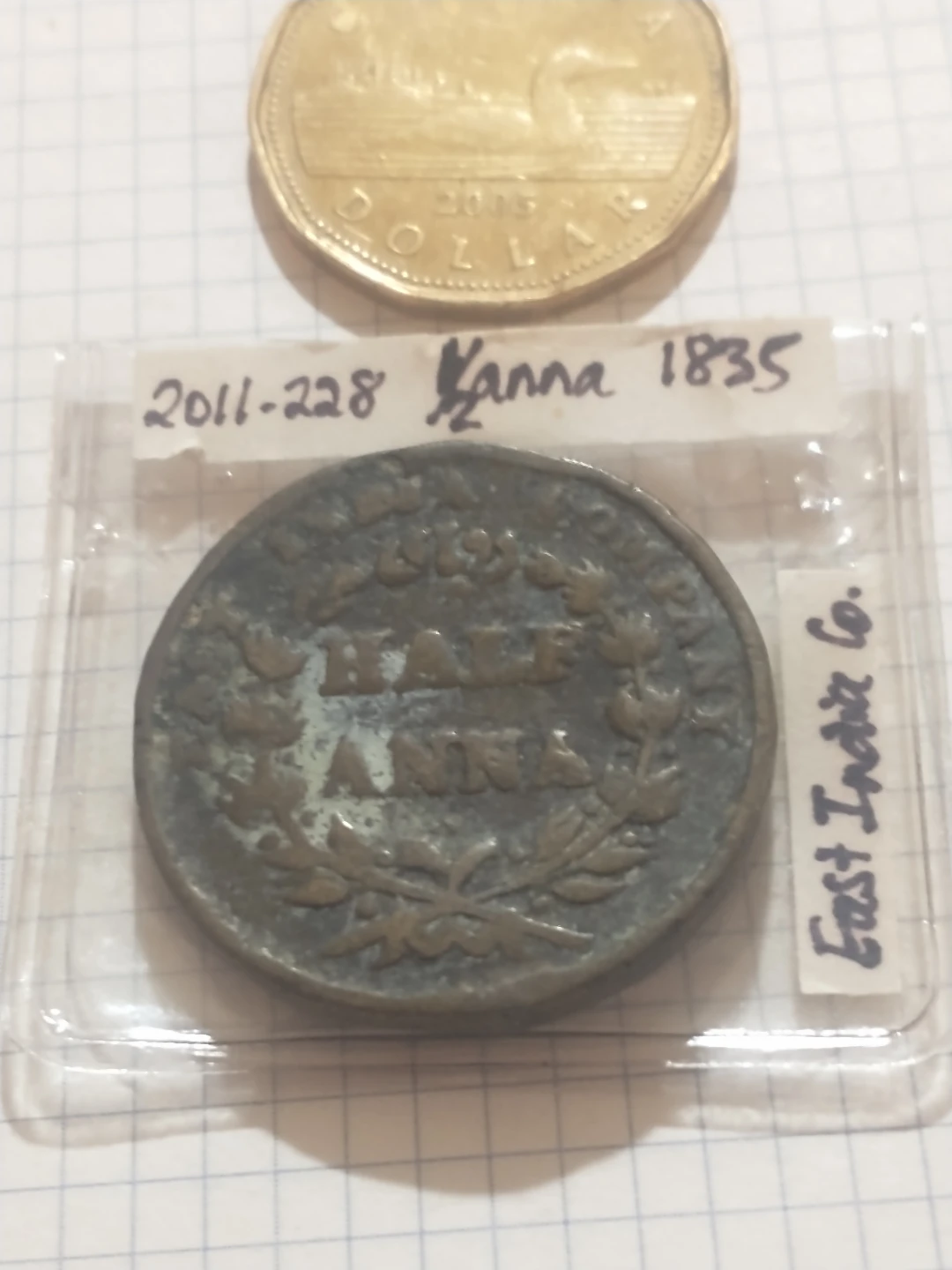 1835 East India Company Half Anna Coin - photo 3