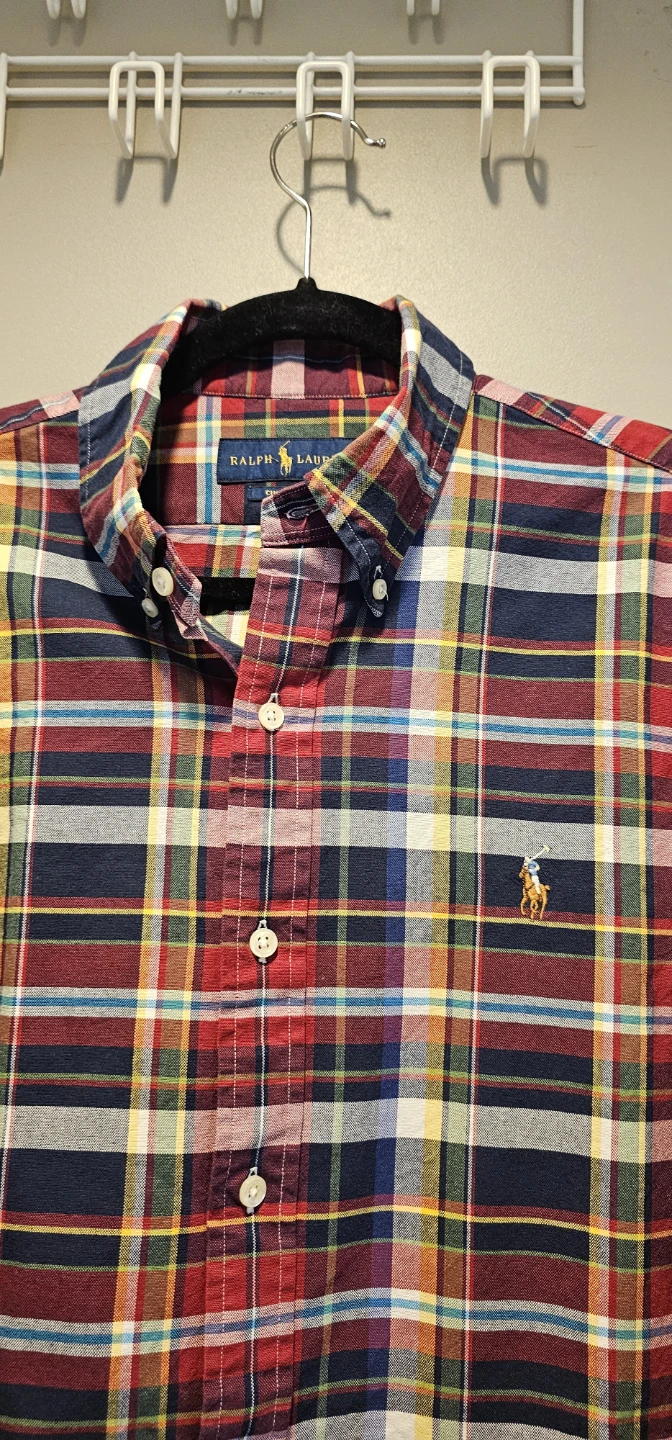 Ralph Lauren Custom Fit Plaid Button-Down Shirt Size M - photo 2