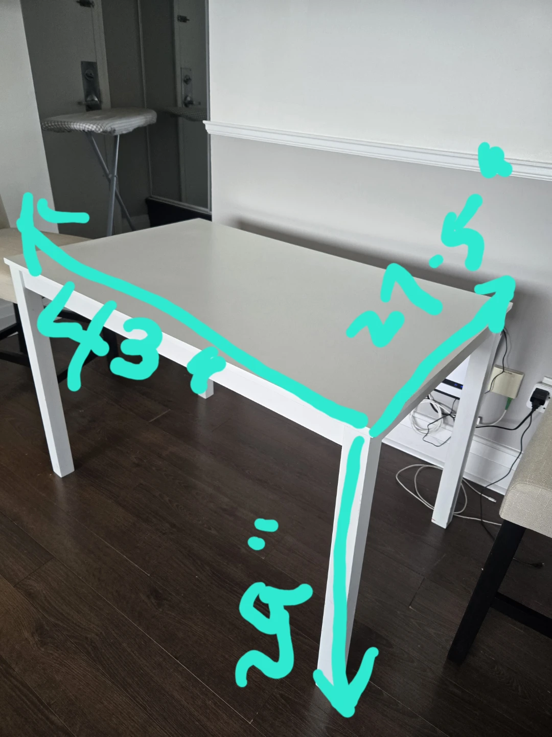 White Dining Table Set with Two Chairs - photo 3
