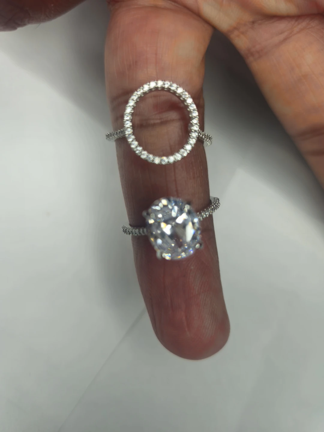 Sparkling Halo and Circle Ring  ad stone - photo 4