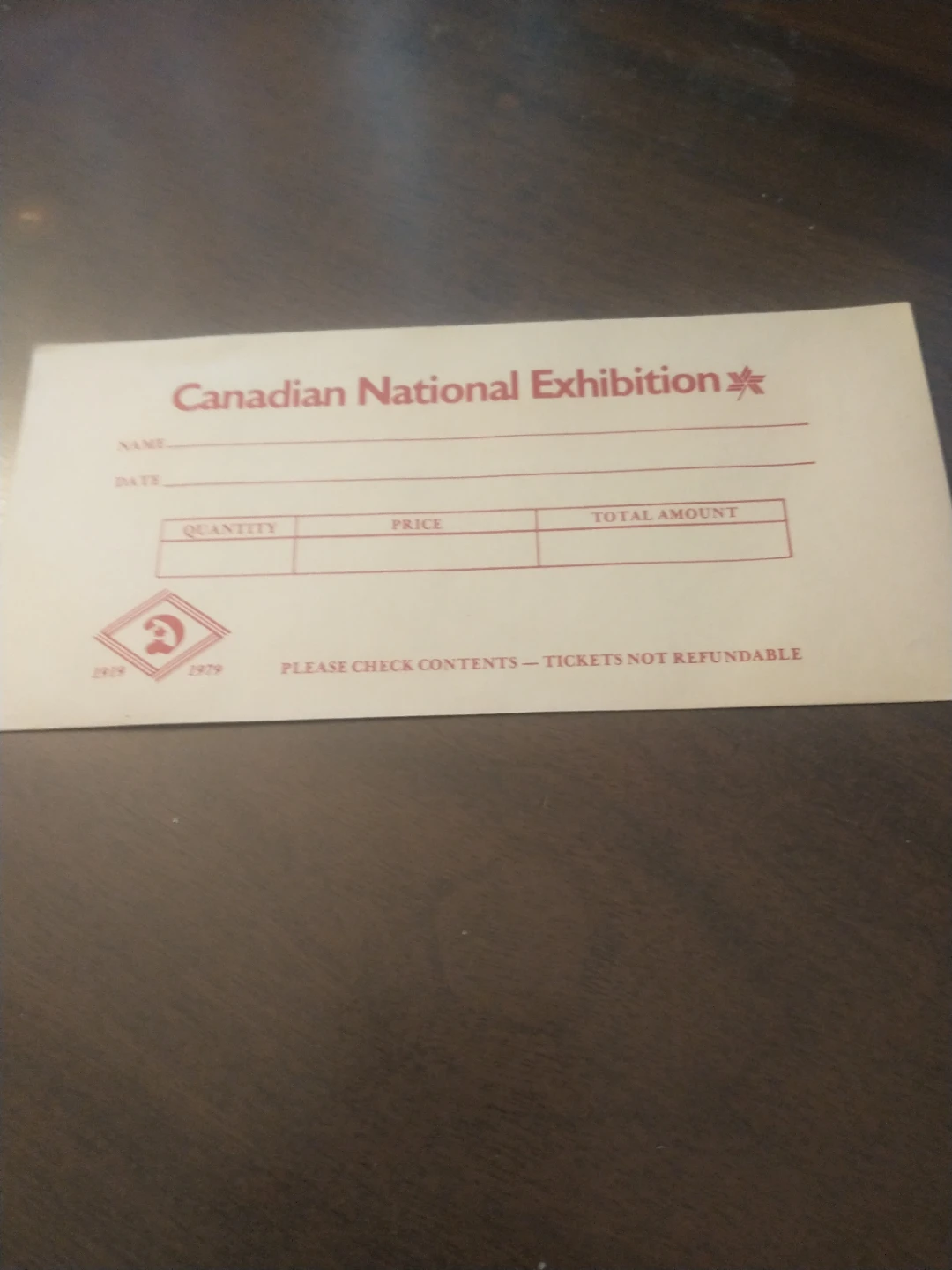 1979 CNE event ticket envelope Dominion 1919-79 60th anniversary