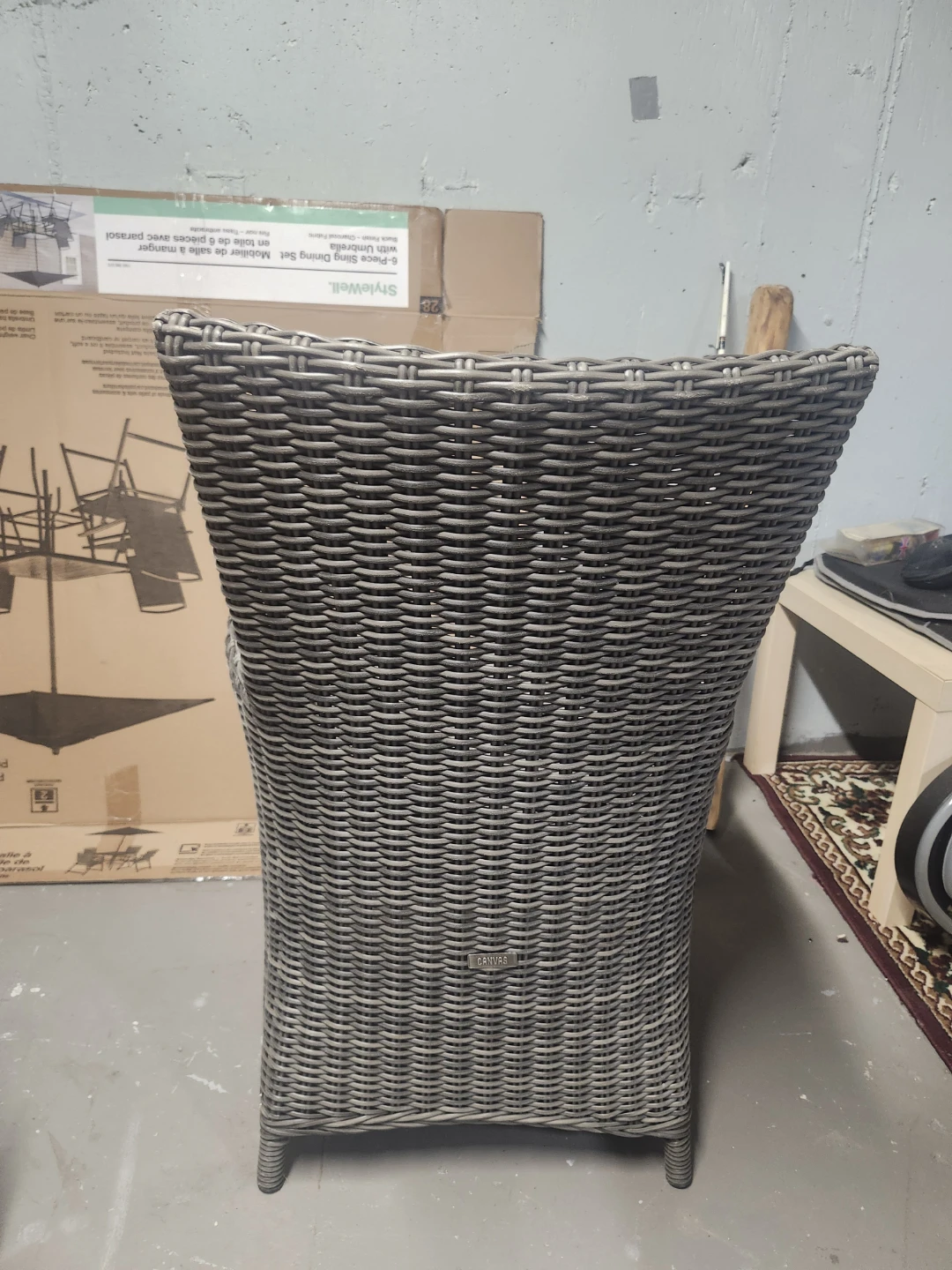 Canvas Wicker Patio Chair with Cushion - photo 2