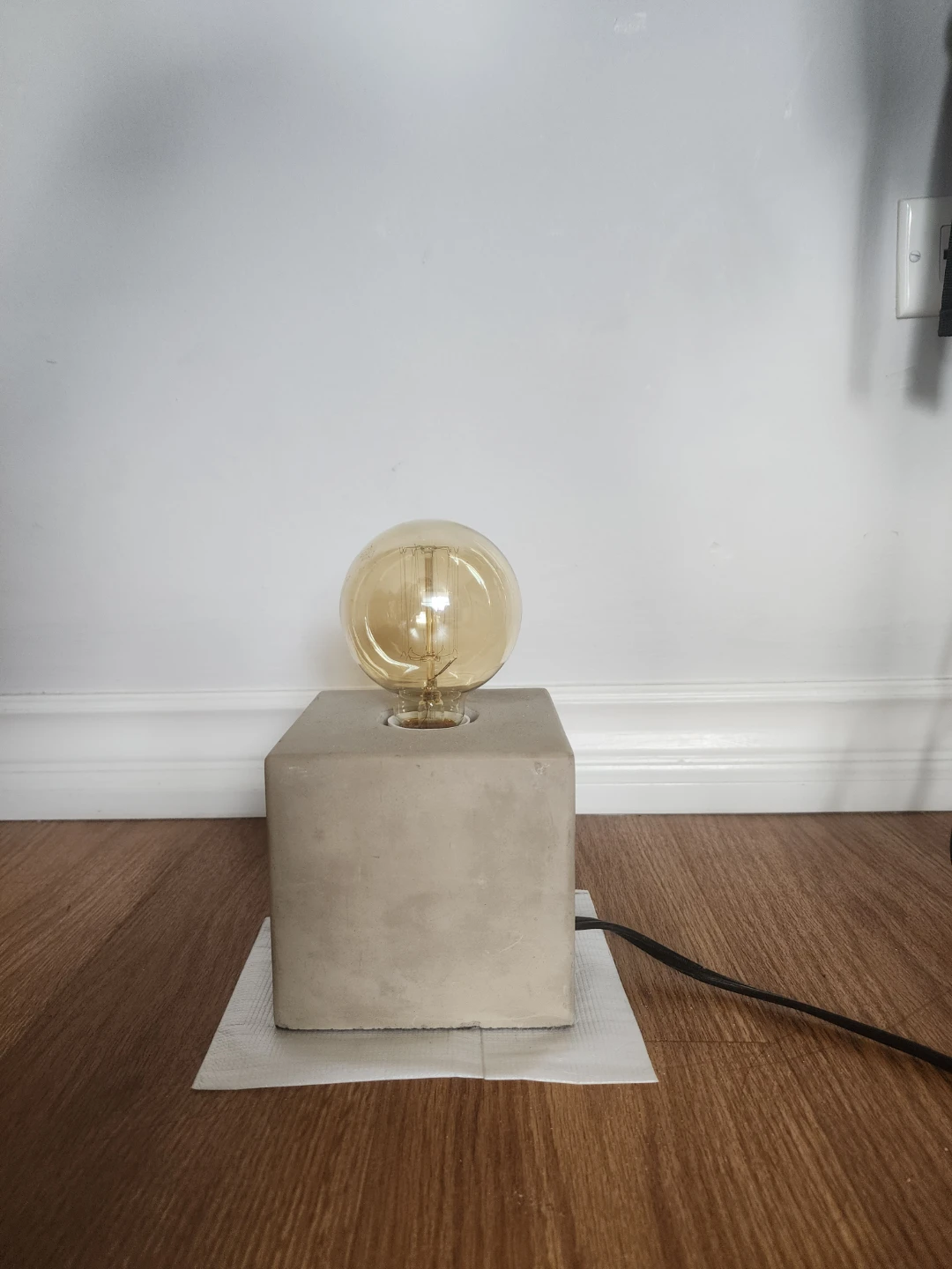 Concrete Block Desk Lamp with Edison Bulb - photo 3
