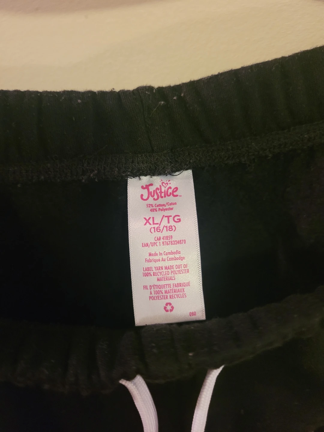 Justice Black Sweatpants XL/TG (16/18) - photo 2