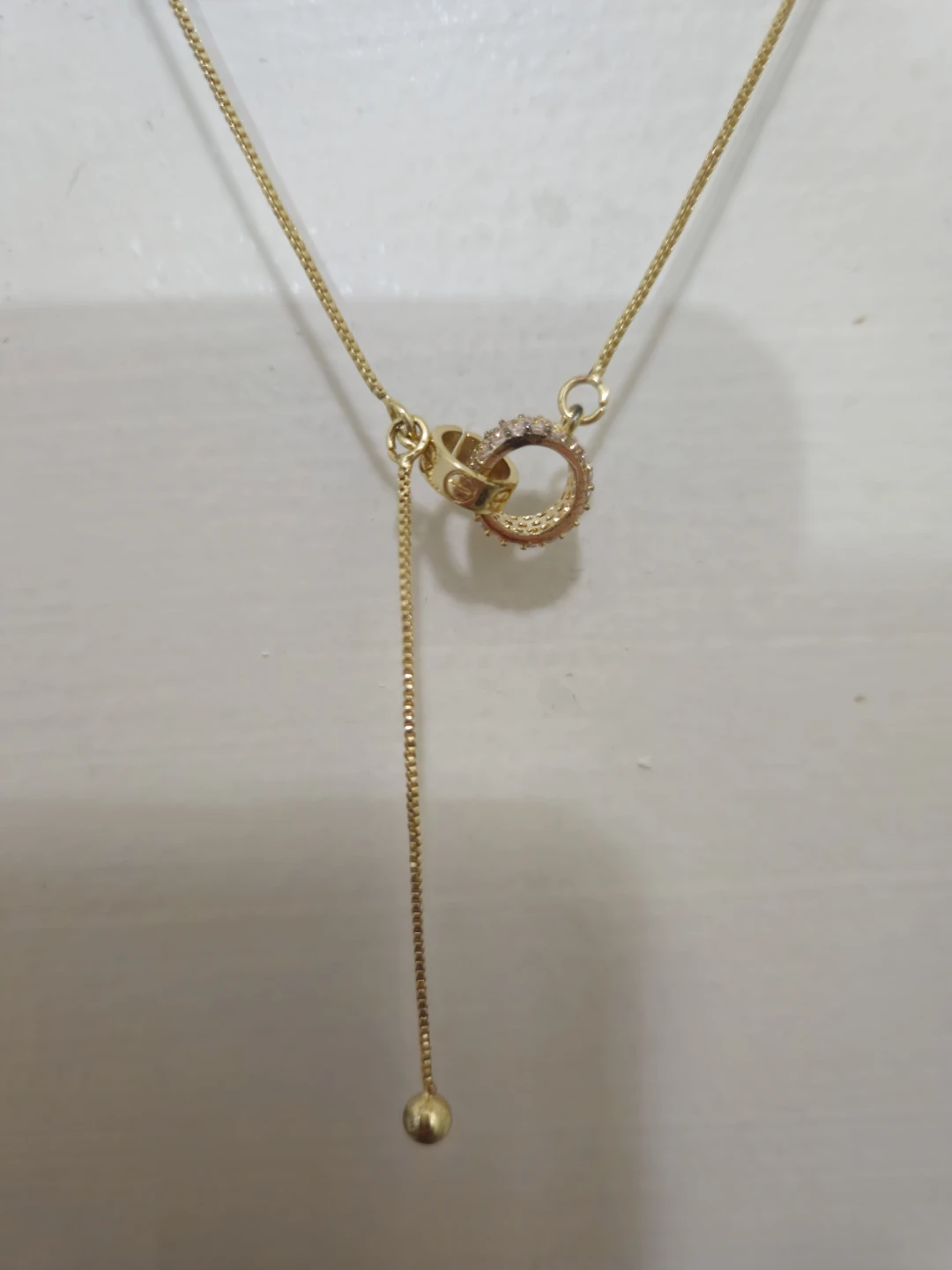 Golden Necklace with Jeweled Ring - photo 3