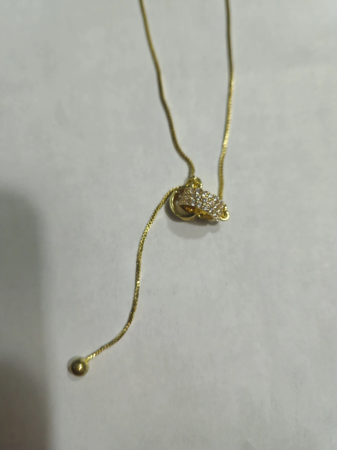 Golden Necklace with Jeweled Ring - photo 4