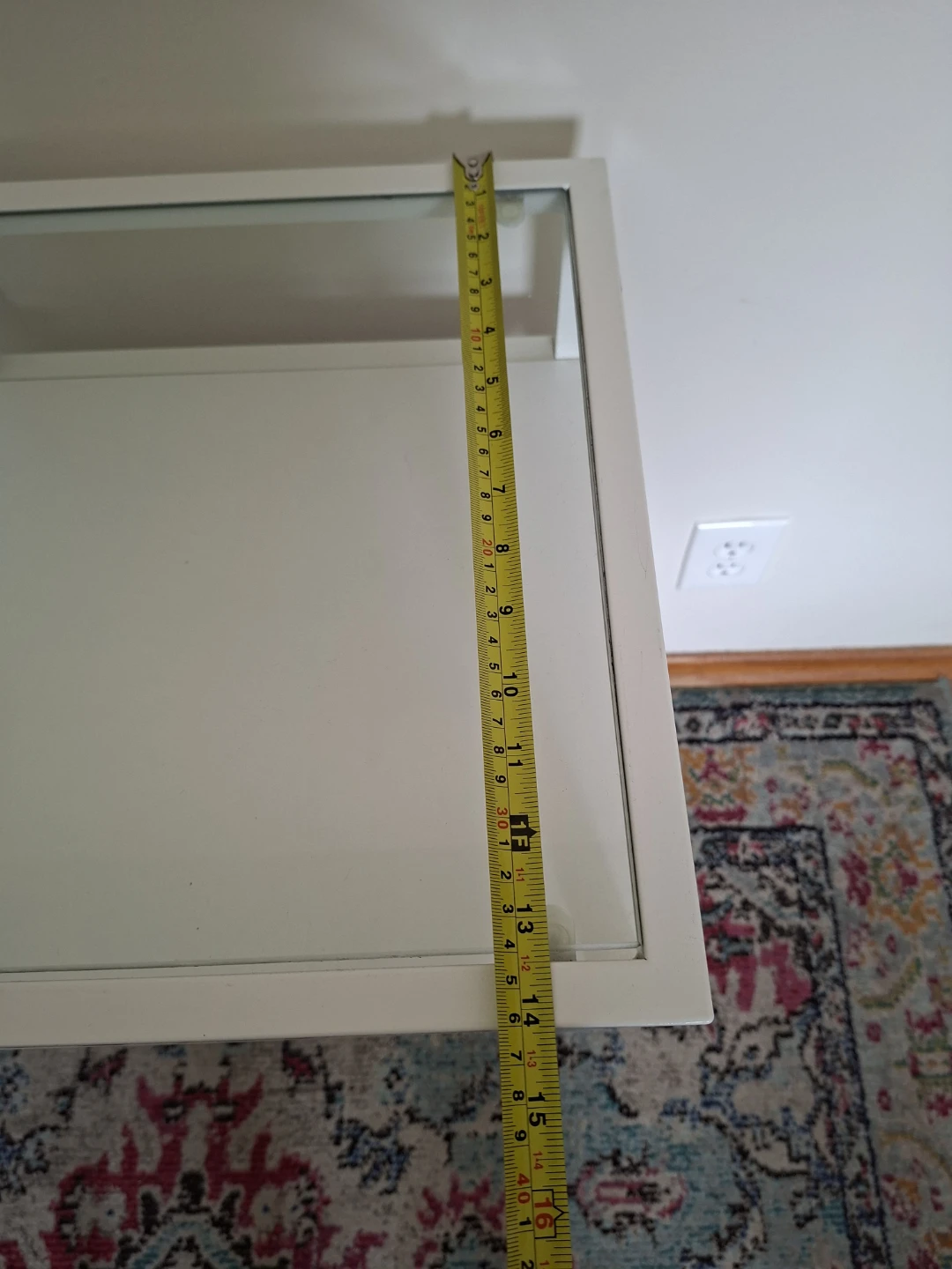 Narrow White metal and glass desk with chair - photo 4