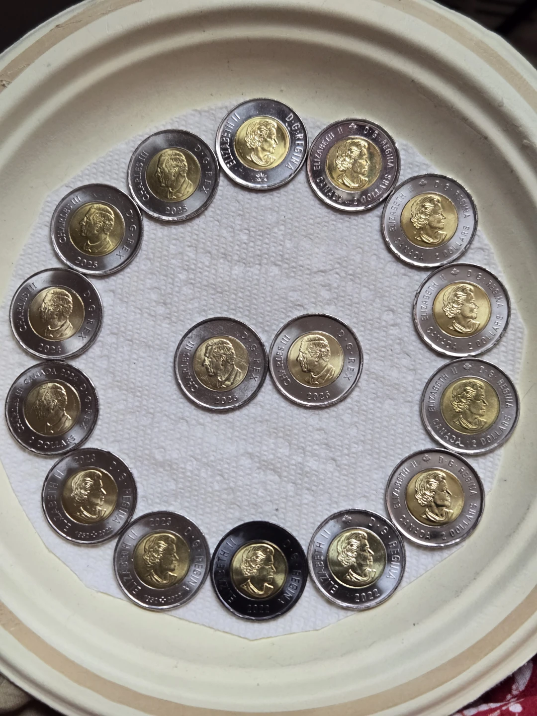 Collection of Canadian  coloured Toonies - photo 2