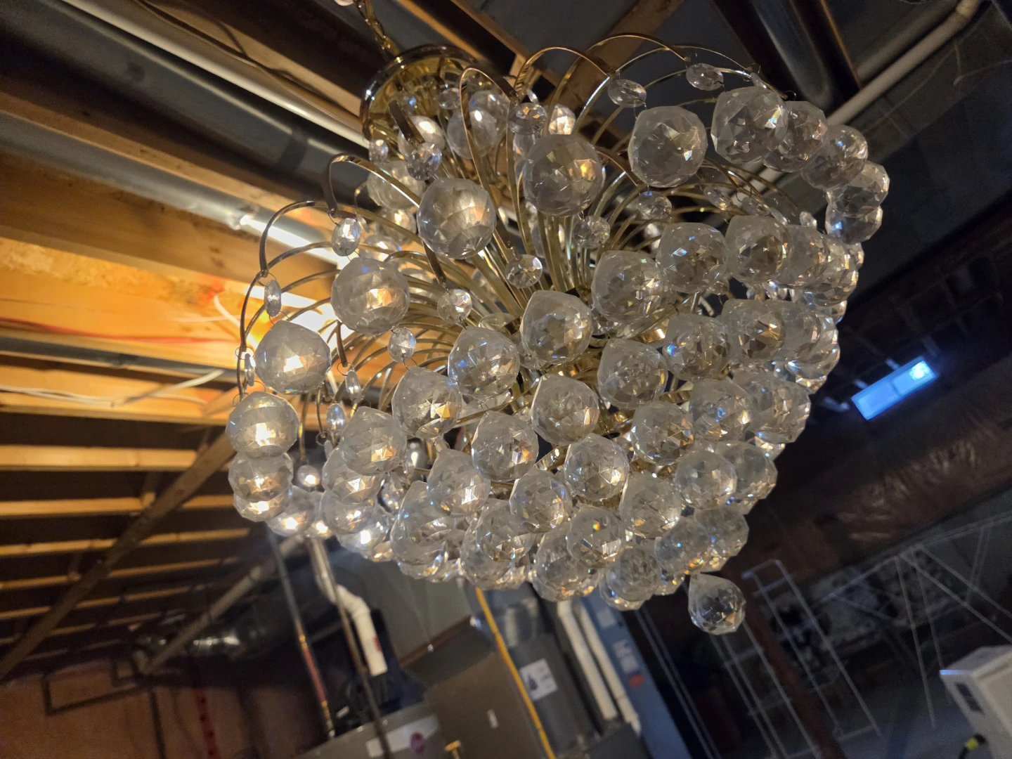 Gold Chandelier with Crystal Pendants - photo 5
