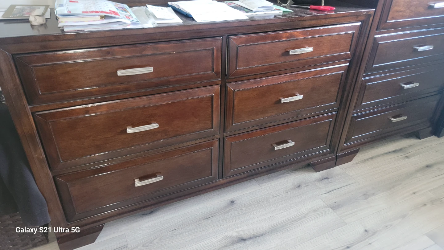 Dark Brown Wooden Dresser Set