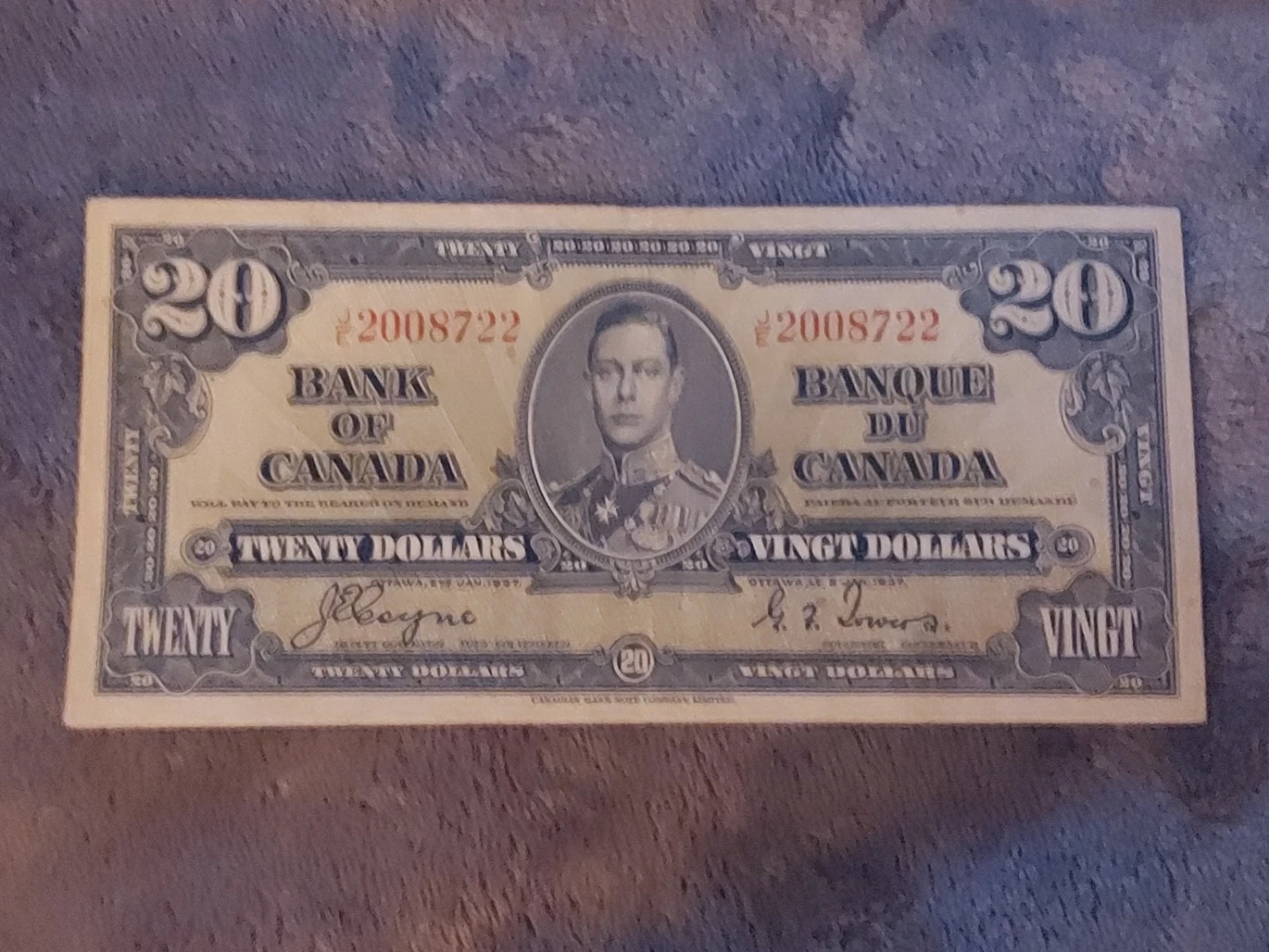 Bank of Canada 1937 Twenty Dollar Bill | COLLECTORS ITEM |