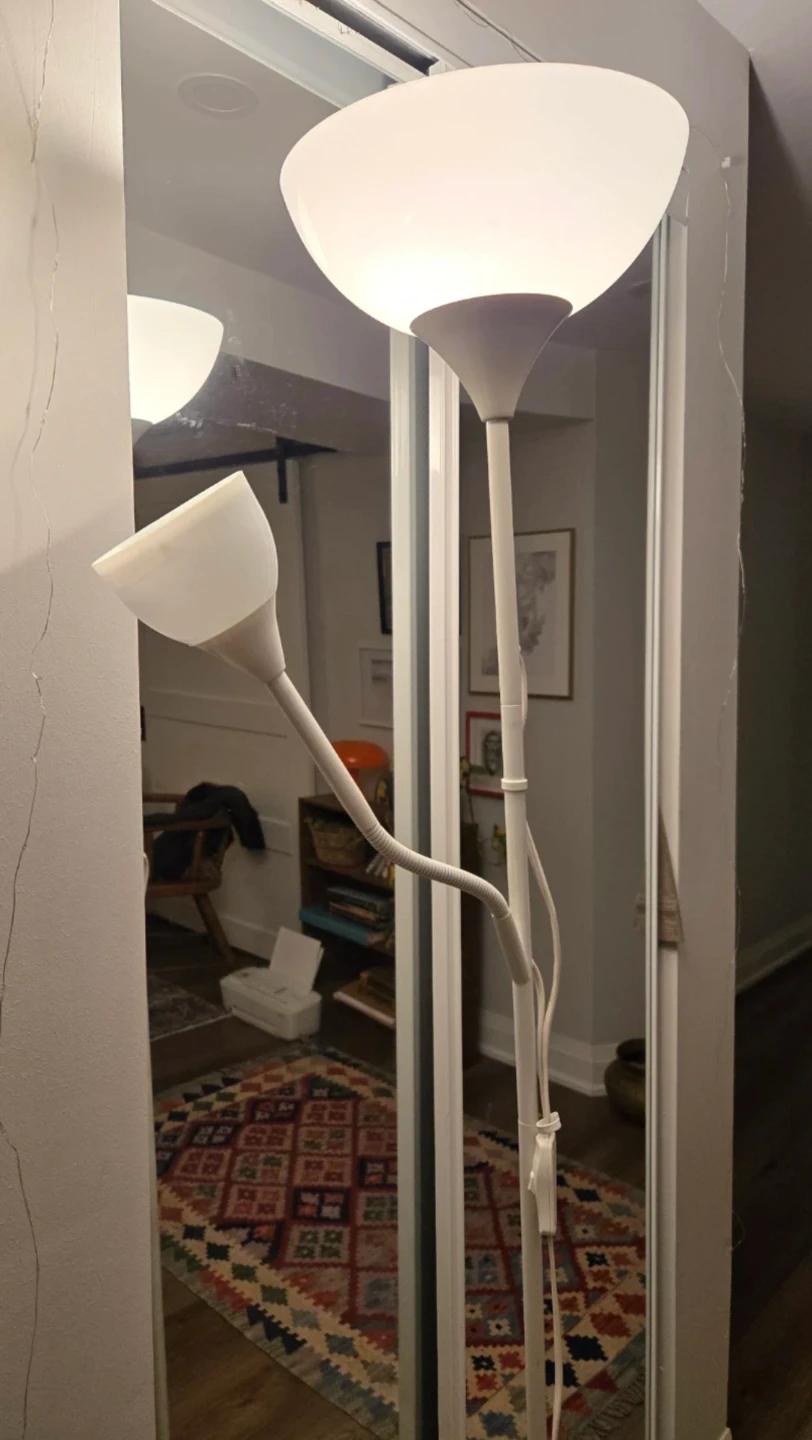 White Floor Lamp with Adjustable Reading Light