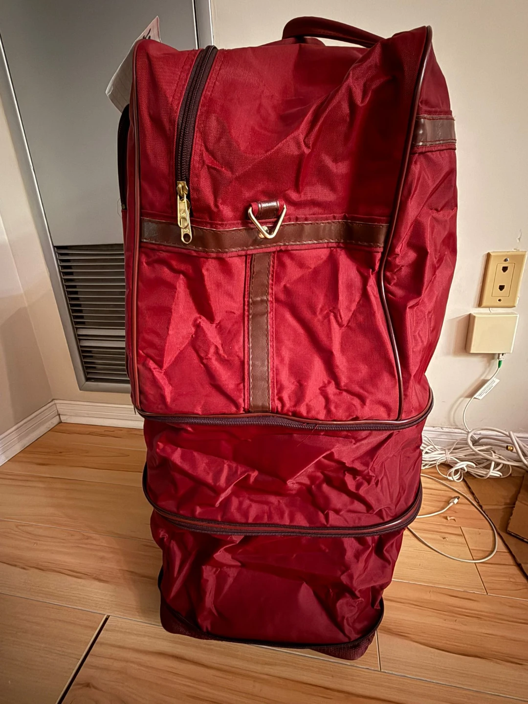 Red Expandable Tote Bag with Wheels
