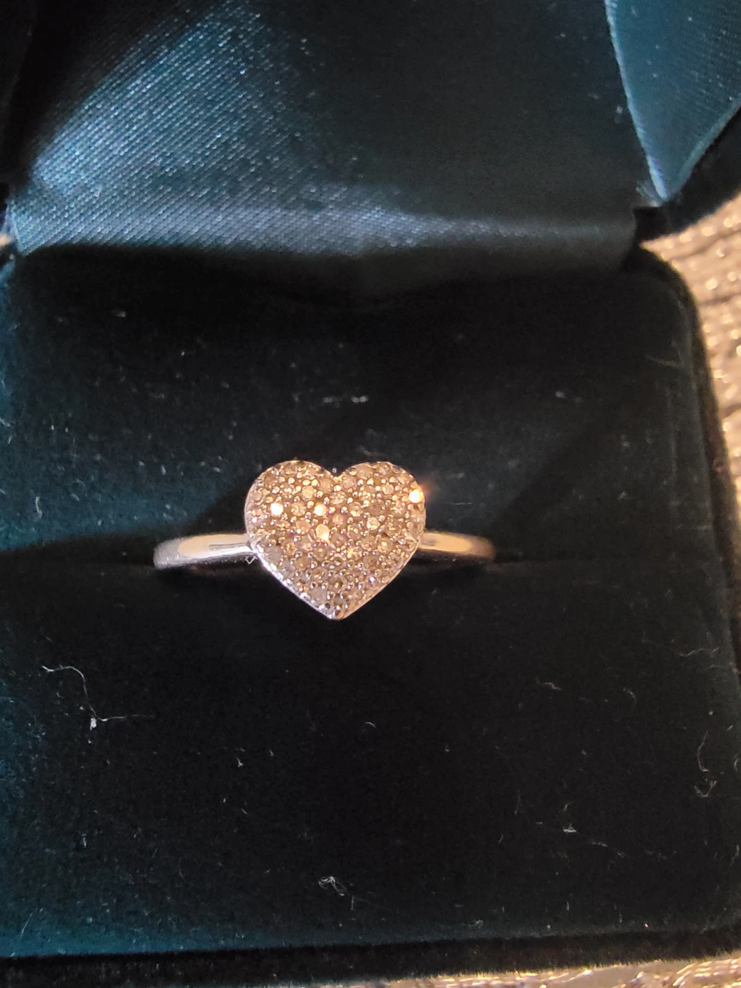 Heart Shaped Ring with Diamonds in Box - photo 3