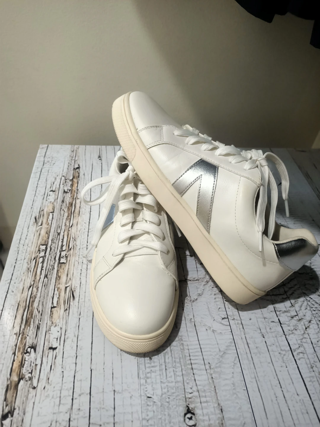White and Silver Sneakers MIA