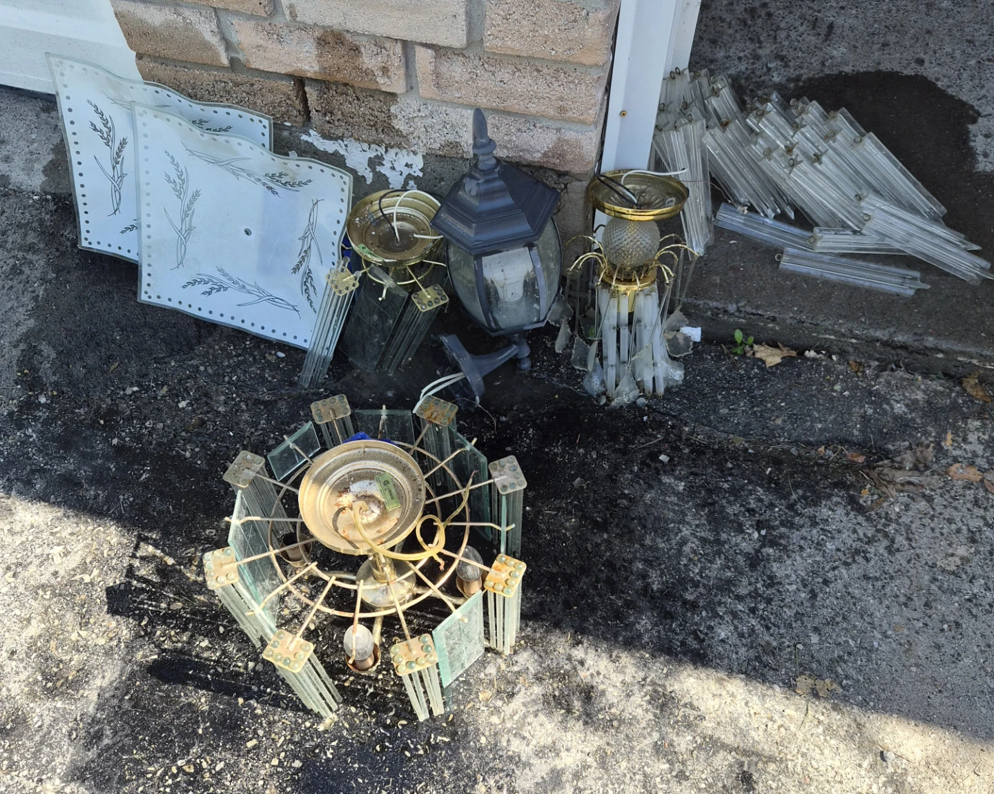 Assorted Vintage Lamp Shades and Chandelier Parts
