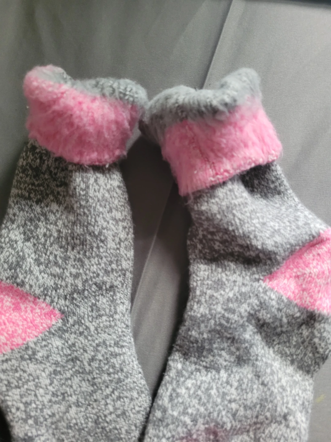 Gray and Pink Ankle Socks (Pair) - photo 2