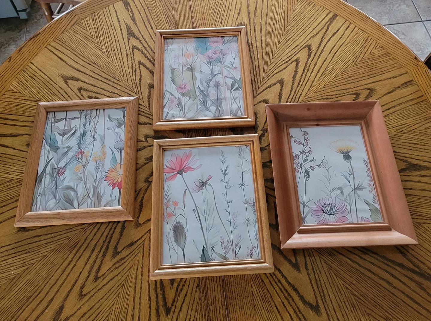 Vintage Oak Picture Frames with Botanical Prints - photo 3
