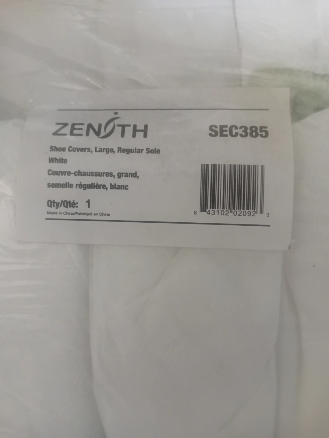 Zenith SEC385 Shoe Covers - Large, White - photo 2
