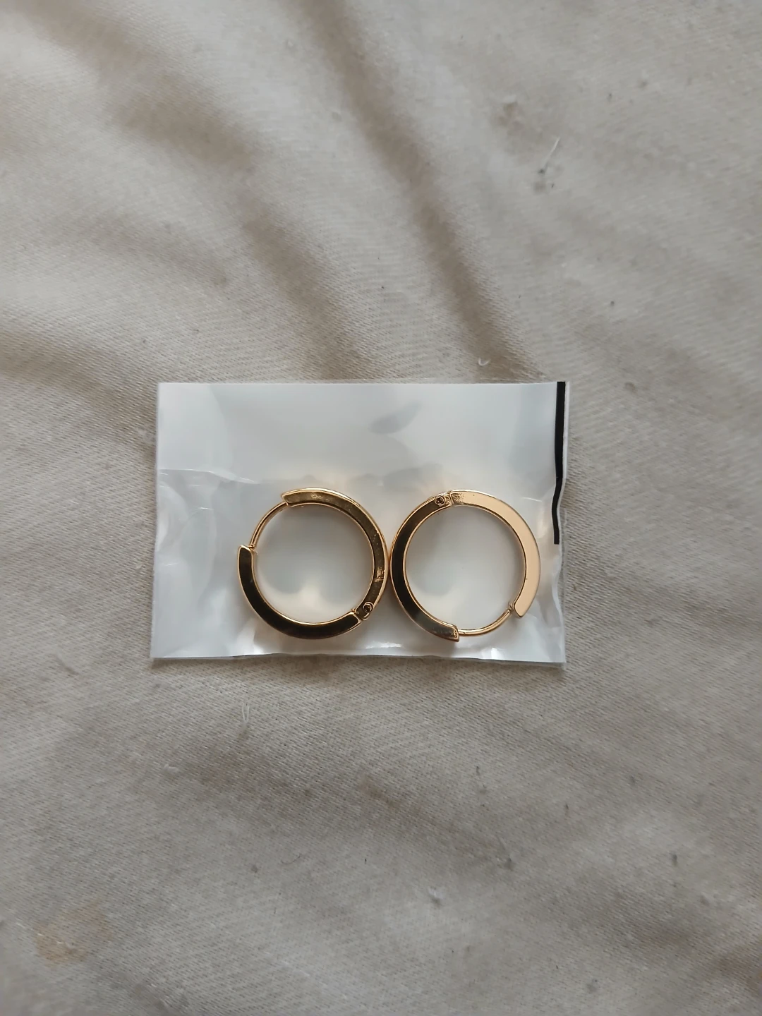 18K Gold Plated Stainless Steel Greek Key Hoop Earrings - photo 2